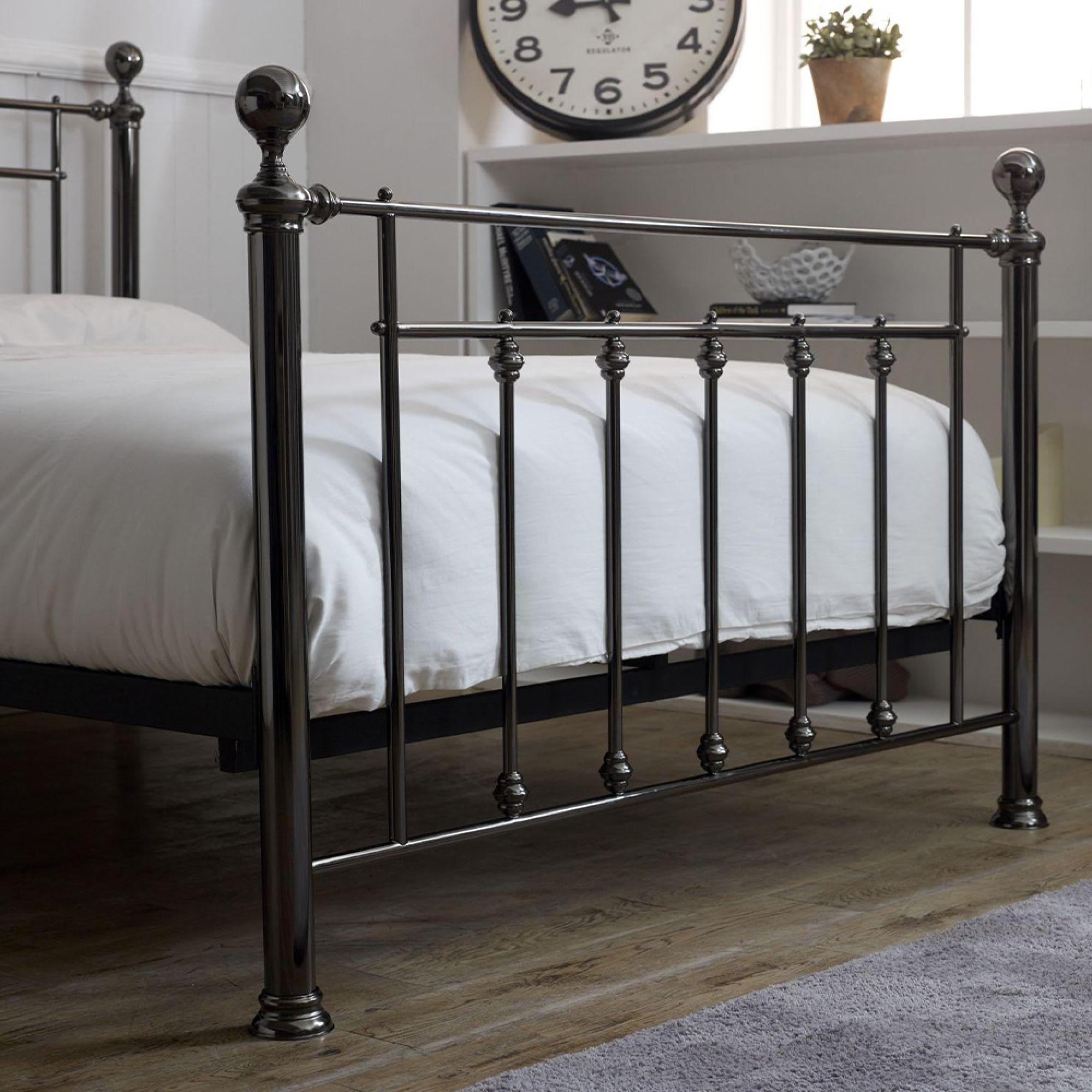 Lane Black Chrome Metal Bed - Sizes Available
