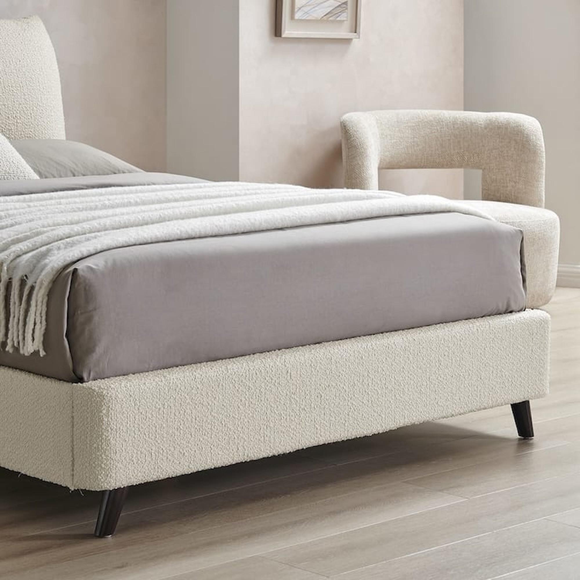 Luis Ivory Boucle Fabric Bed - 5ft King Size
