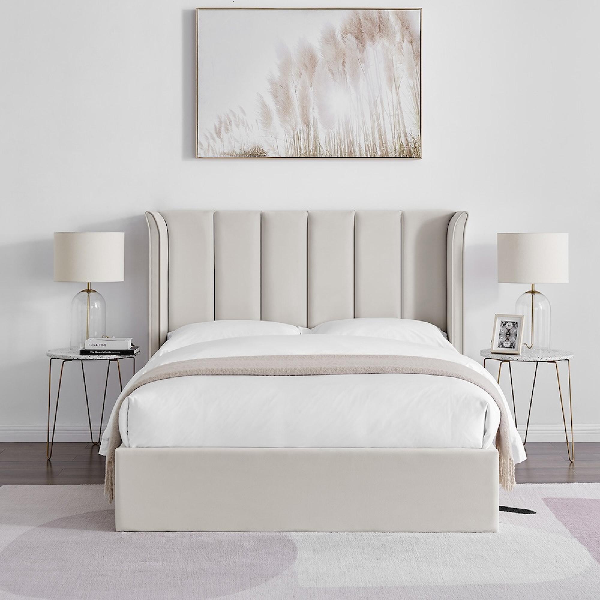 Posey Natural Fabric Ottoman Bed - Sizes Available