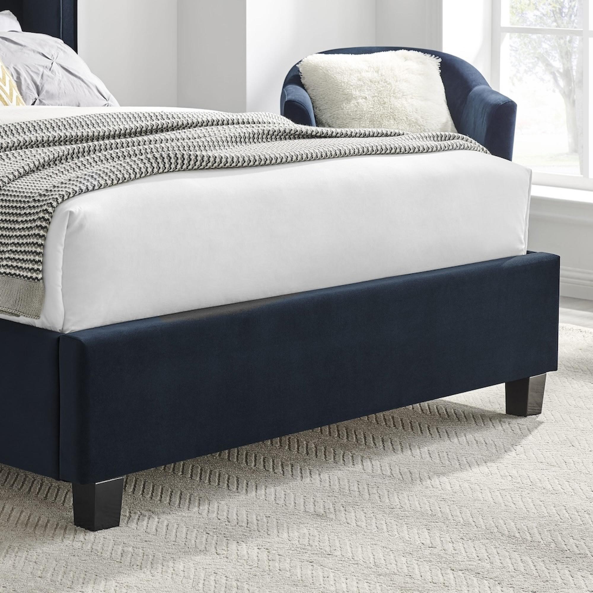Posey Navy Blue Fabric Bed - Sizes Available
