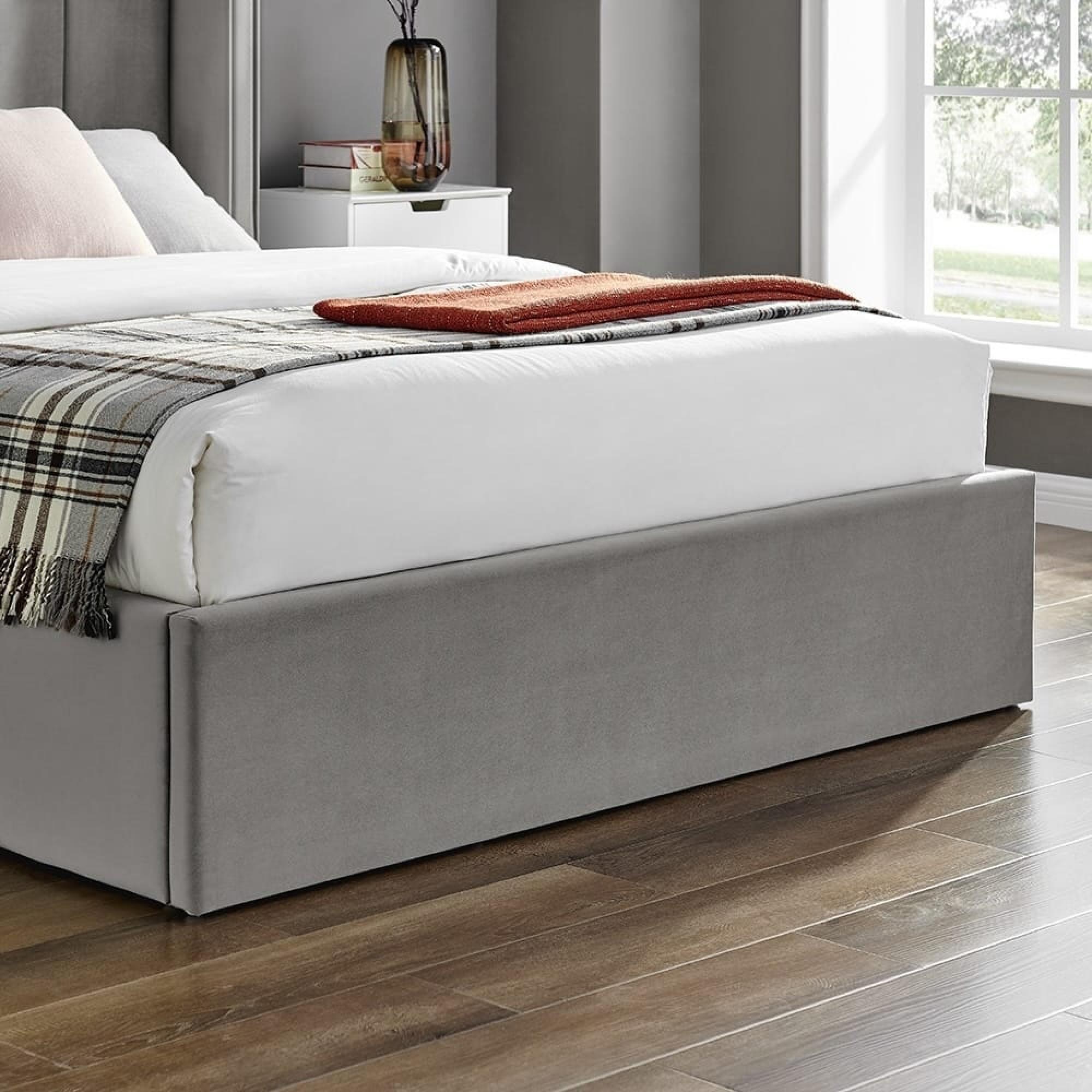 Posey Silver Fabric Ottoman Bed - Sizes Available