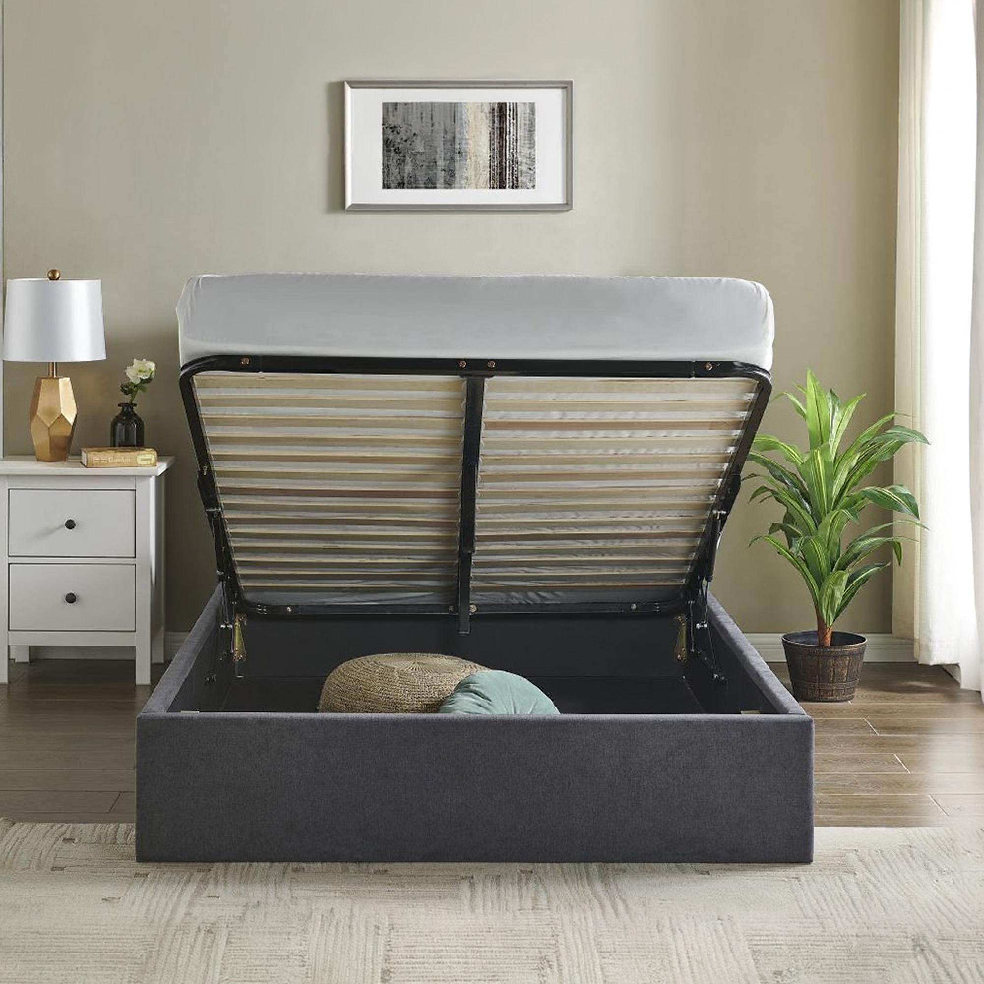Roma Dark Grey Fabric Ottoman Bed - Sizes Available
