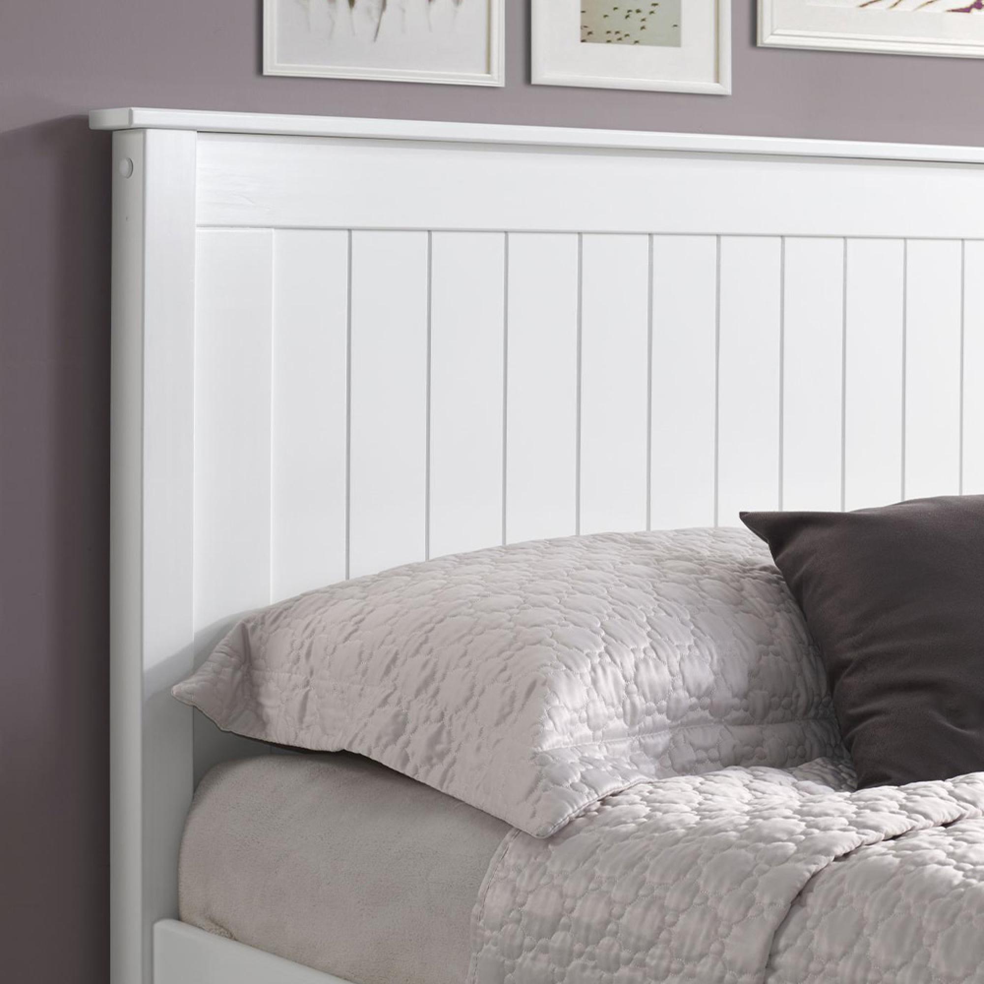 Travis White Wooden Bed - Low Footend - Sizes Available