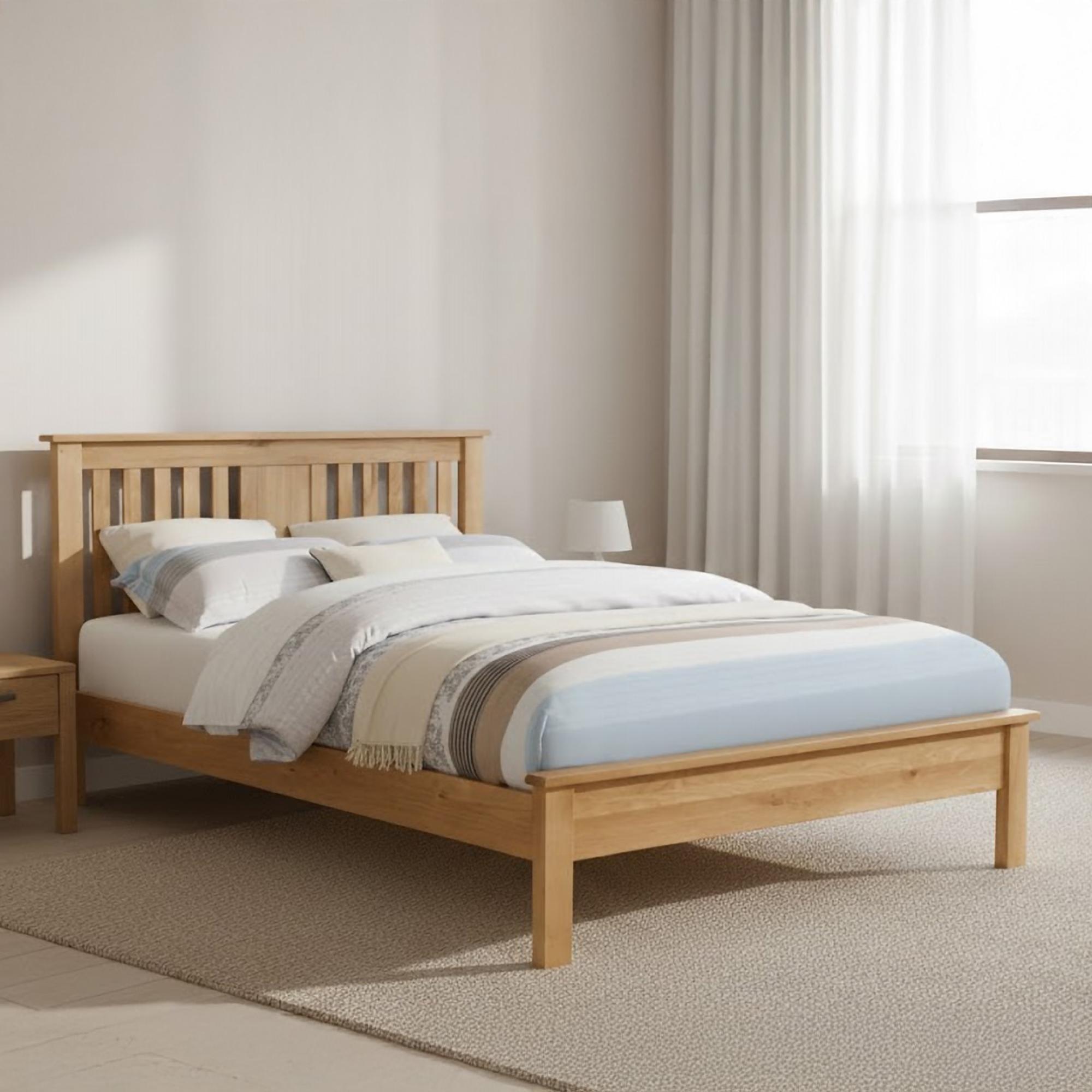 Newbridge Low Foot End Bed - Oak - Sizes Available