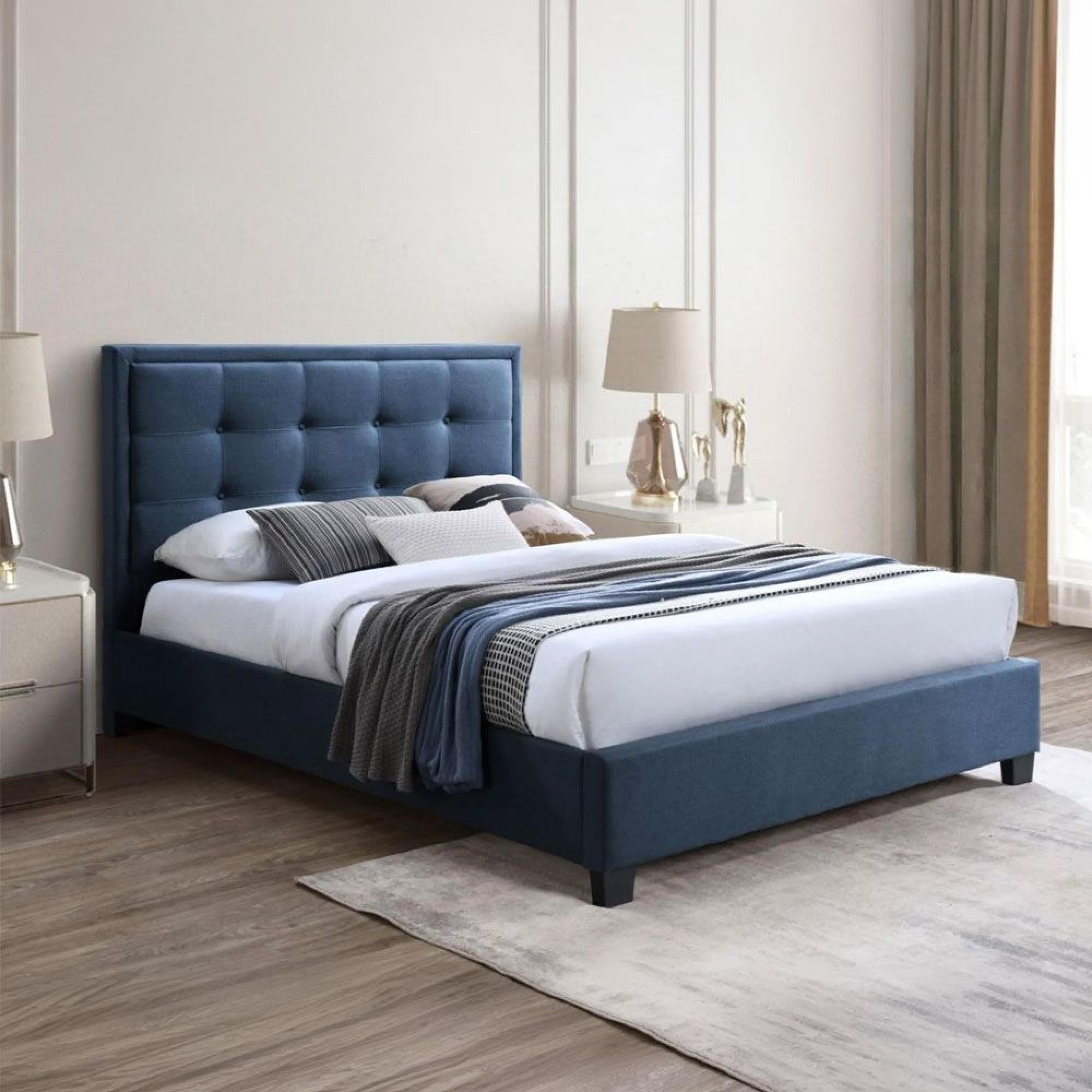 Gainford Ottoman Storage Bed - Bolero Blue Steel Fabric - Sizes Available