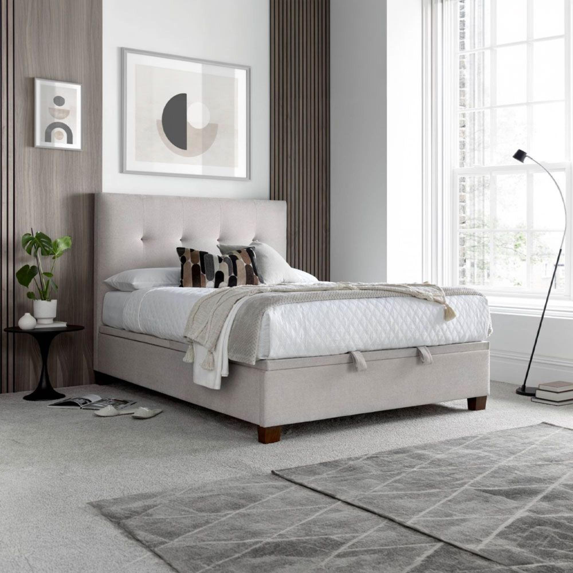 Walkworth Ottoman Storage Bed - Maskat Clay Fabric - Sizes Available