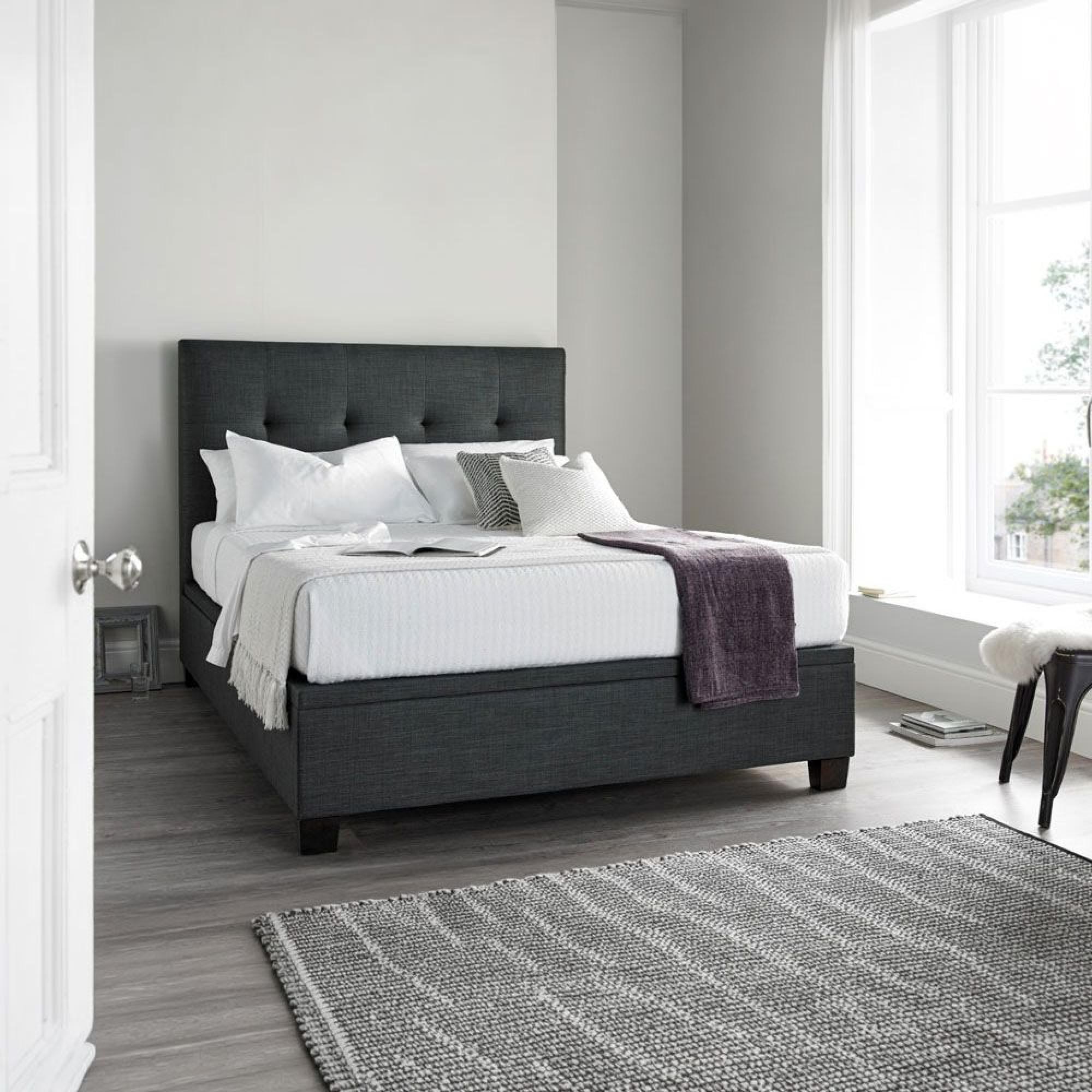 Walkworth Ottoman Storage Bed - Slate Fabric - Sizes Available