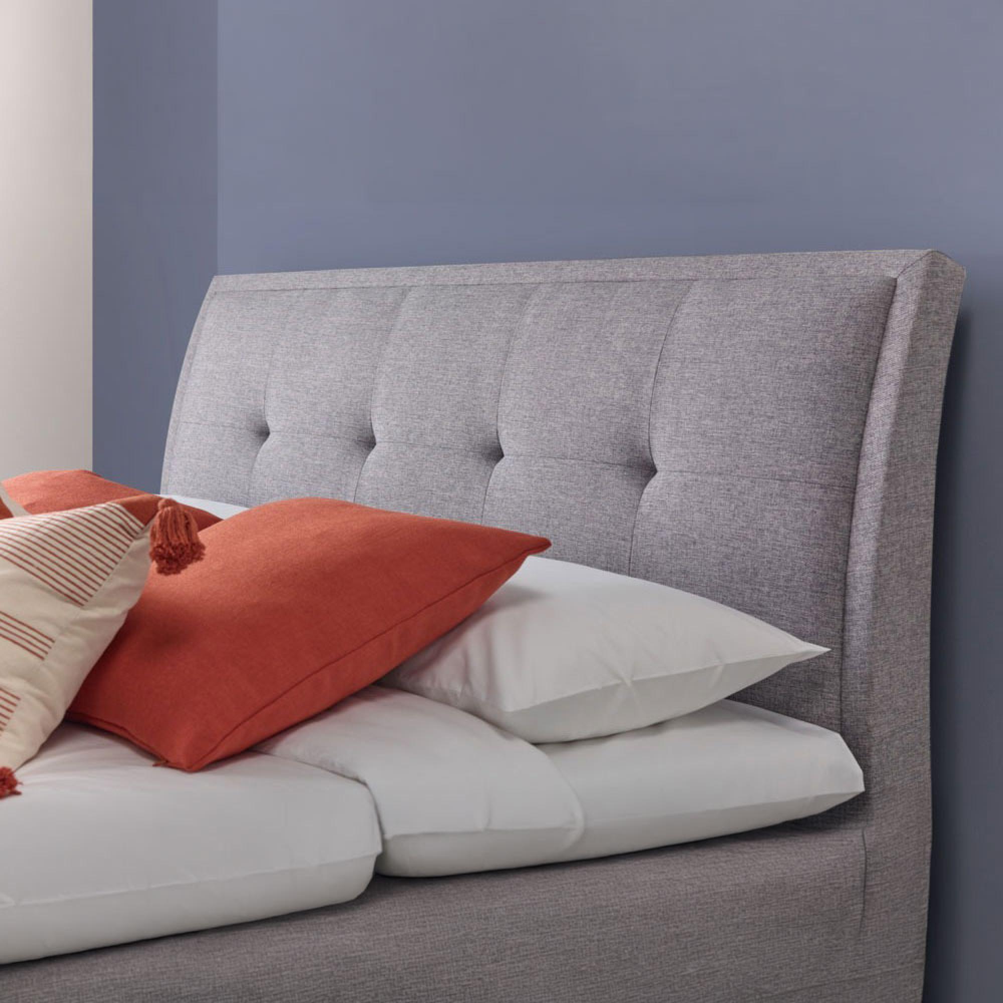 Accent Ottoman Storage Bed - Marbella Grey Fabric - Sizes Available