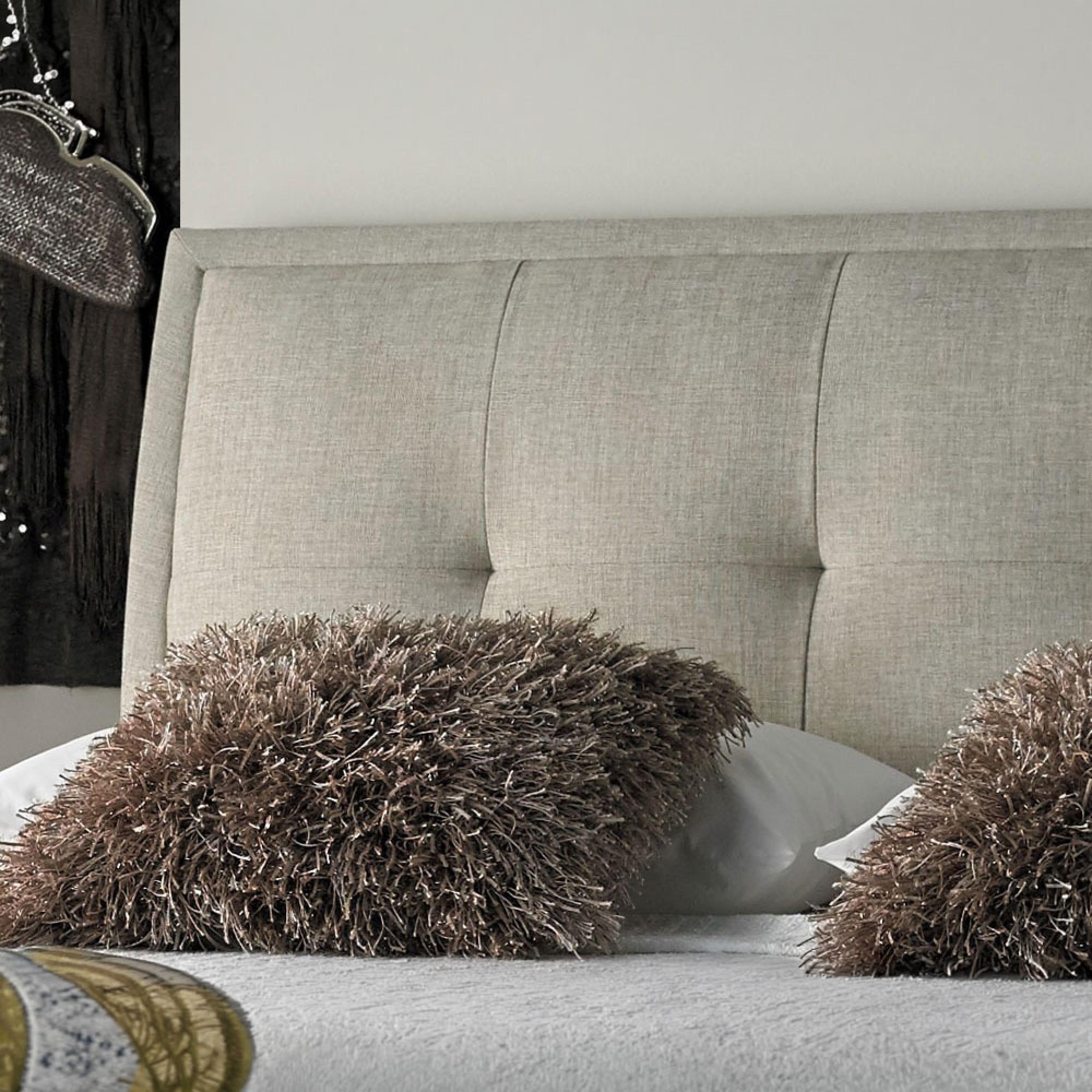 Accent Ottoman Storage Bed - Oatmeal Fabric - Sizes Available