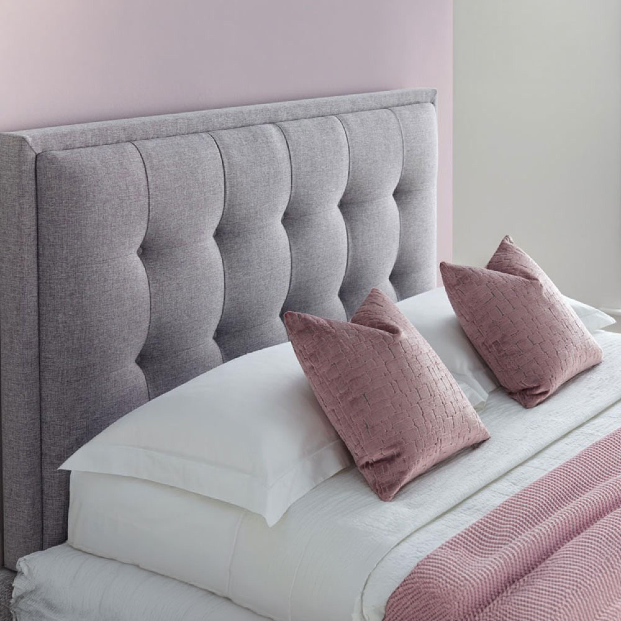 Falstone Ottoman Storage Bed - Marbella Grey Fabric - Sizes Available