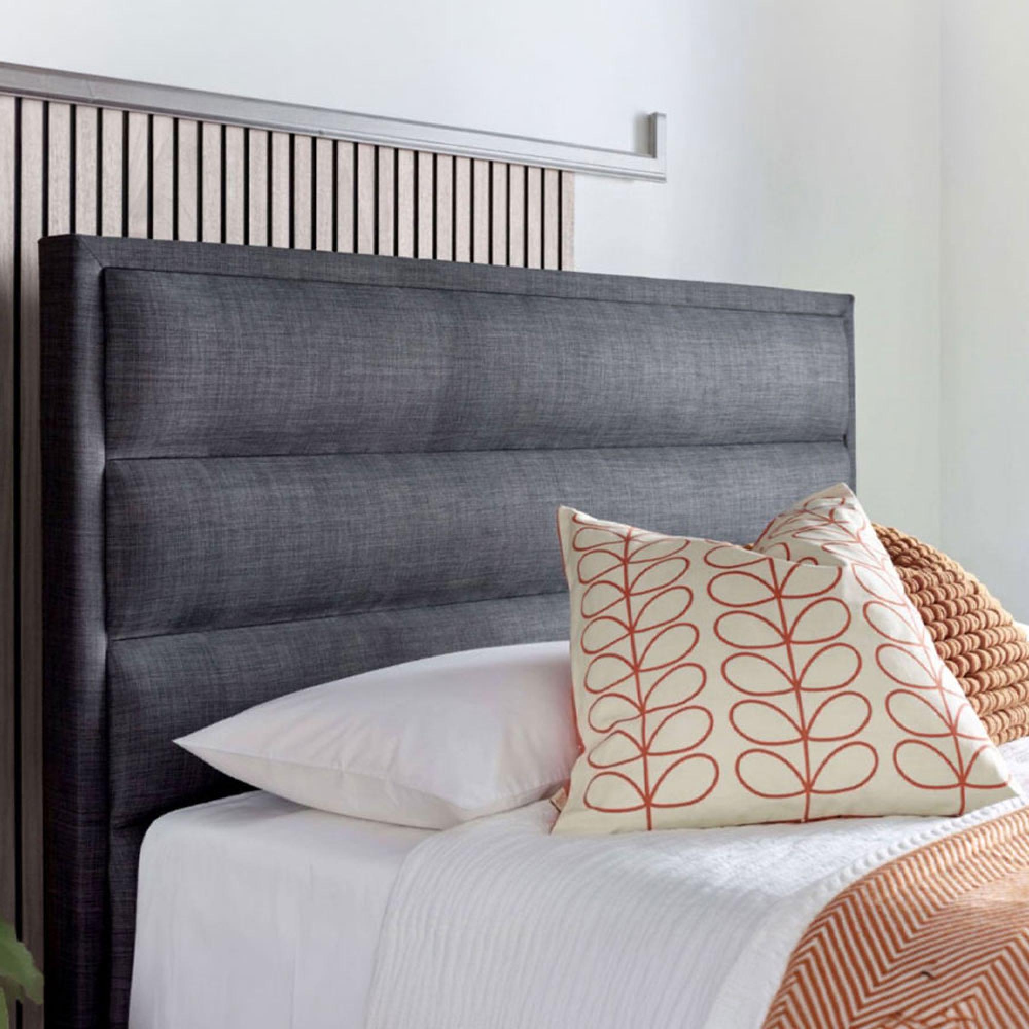 Kirkby Ottoman Storage Bed - Pendle Slate Fabric - Sizes Available