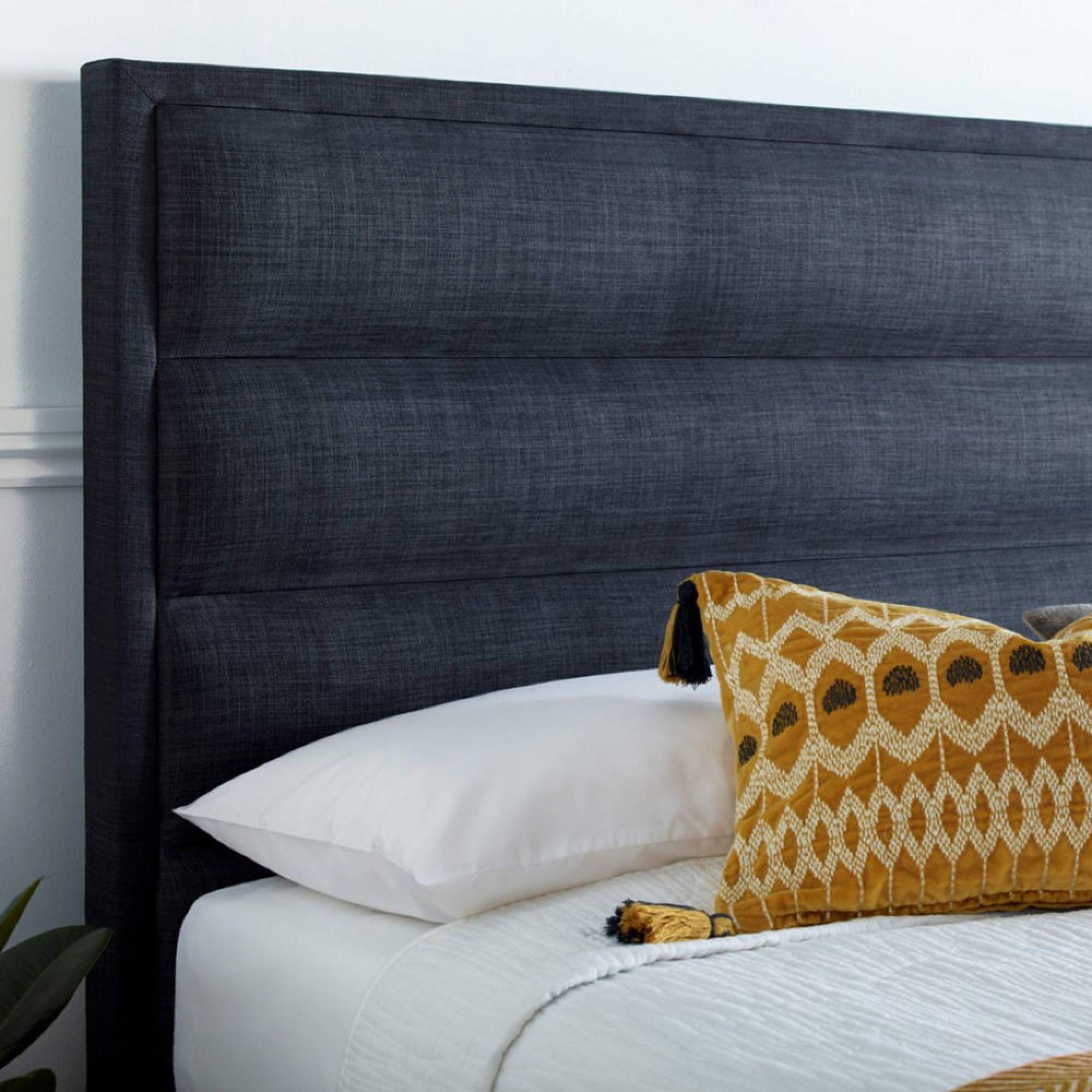 Kirkley Ottoman Storage TV Bed - Pendle Slate Fabric - Sizes Available