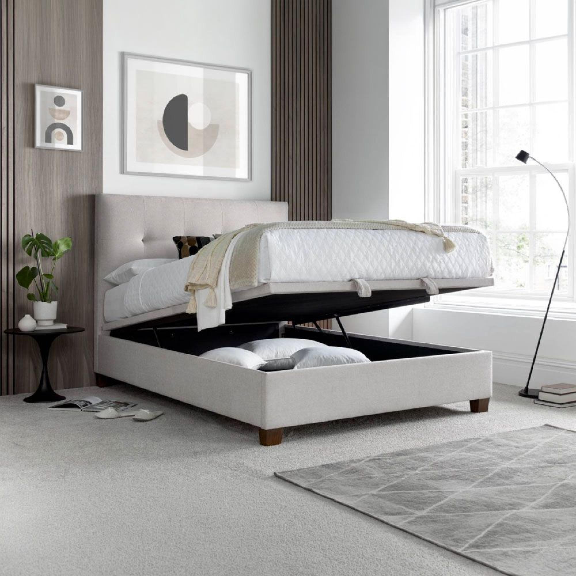 Walkworth Ottoman Storage Bed - Maskat Clay Fabric - Sizes Available