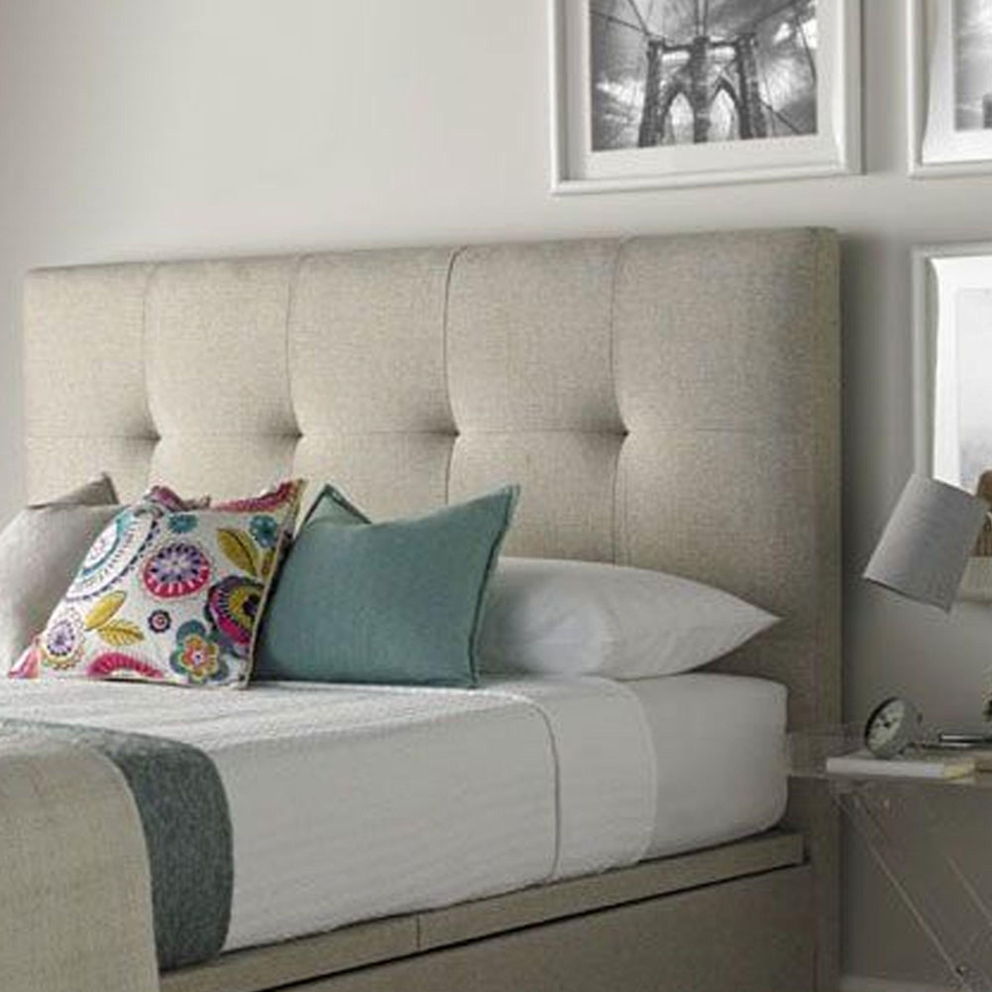 Accent Ottoman Storage Bed - Oatmeal Fabric - Sizes Available