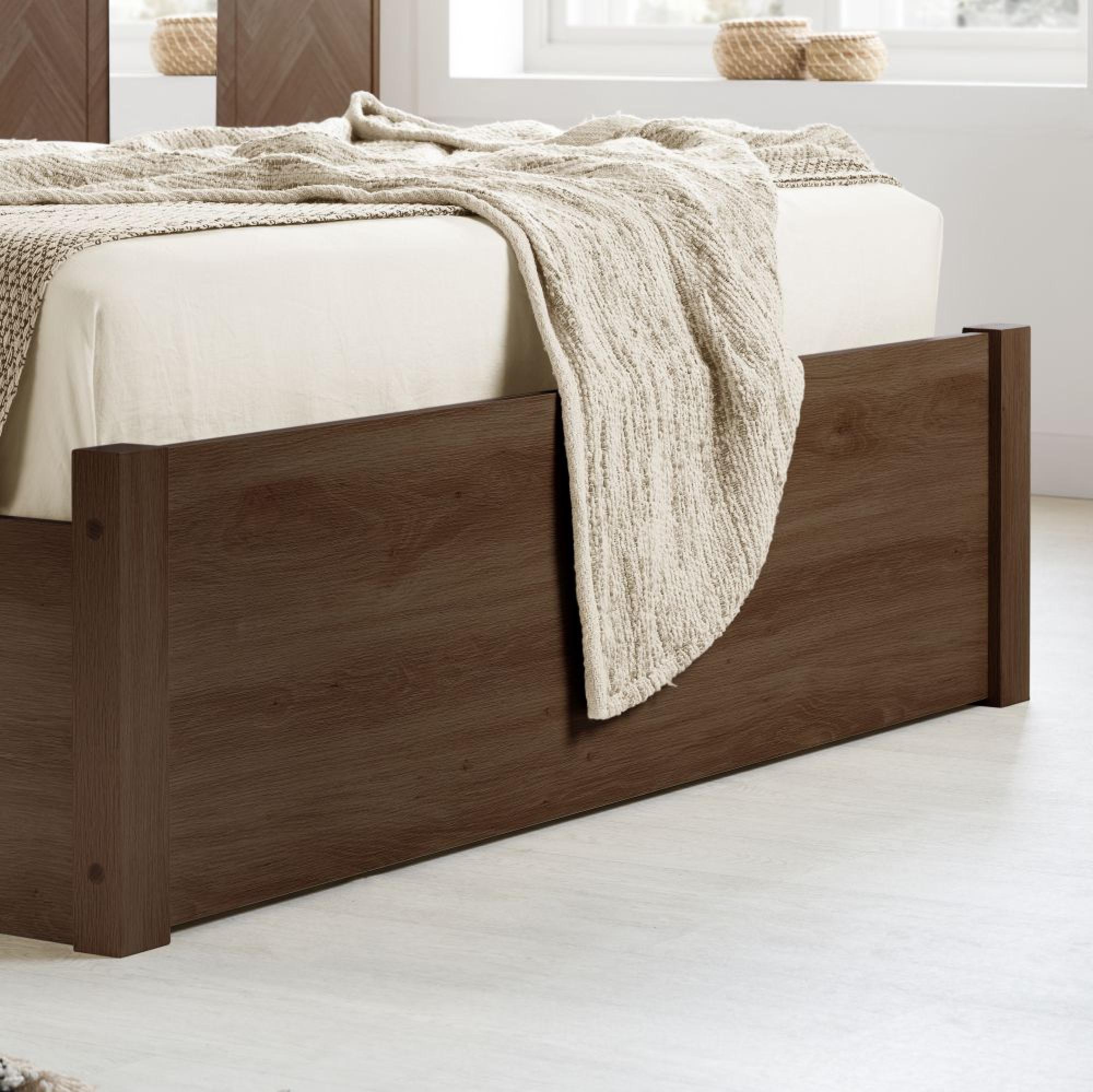 Herringford Ottoman Storage Bed - Walnut - Sizes Available