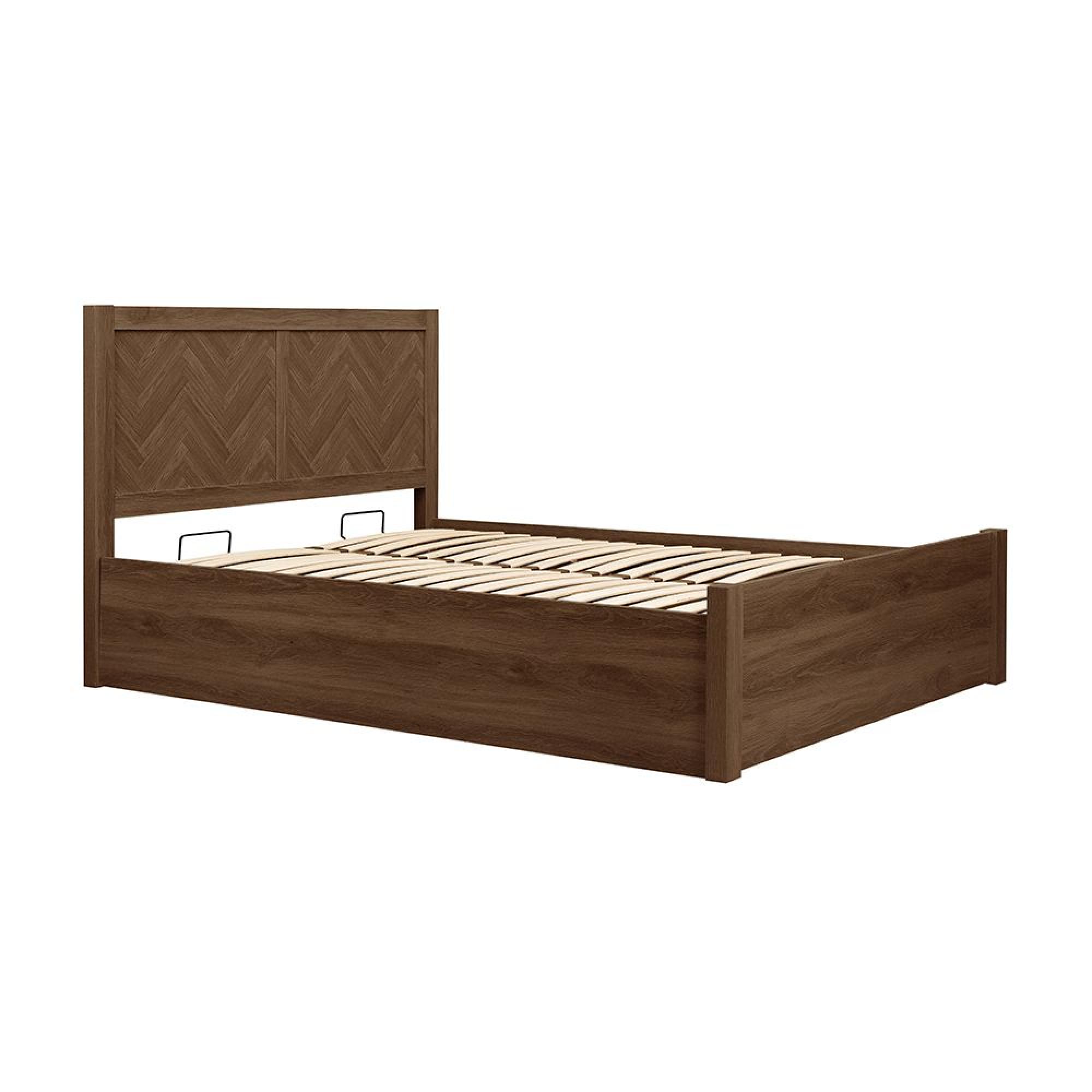 Herringford Ottoman Storage Bed - Walnut - Sizes Available