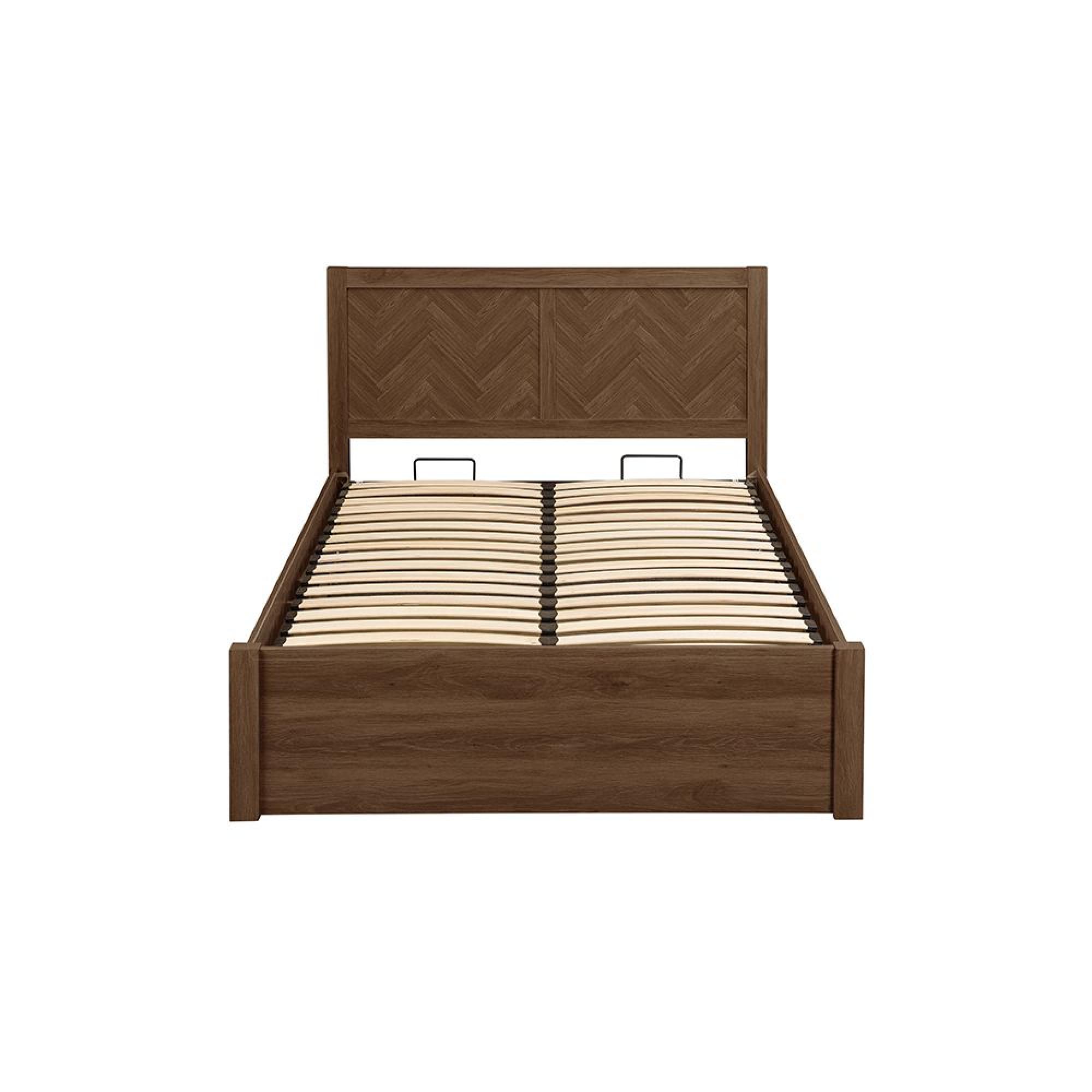 Herringford Ottoman Storage Bed - Walnut - Sizes Available