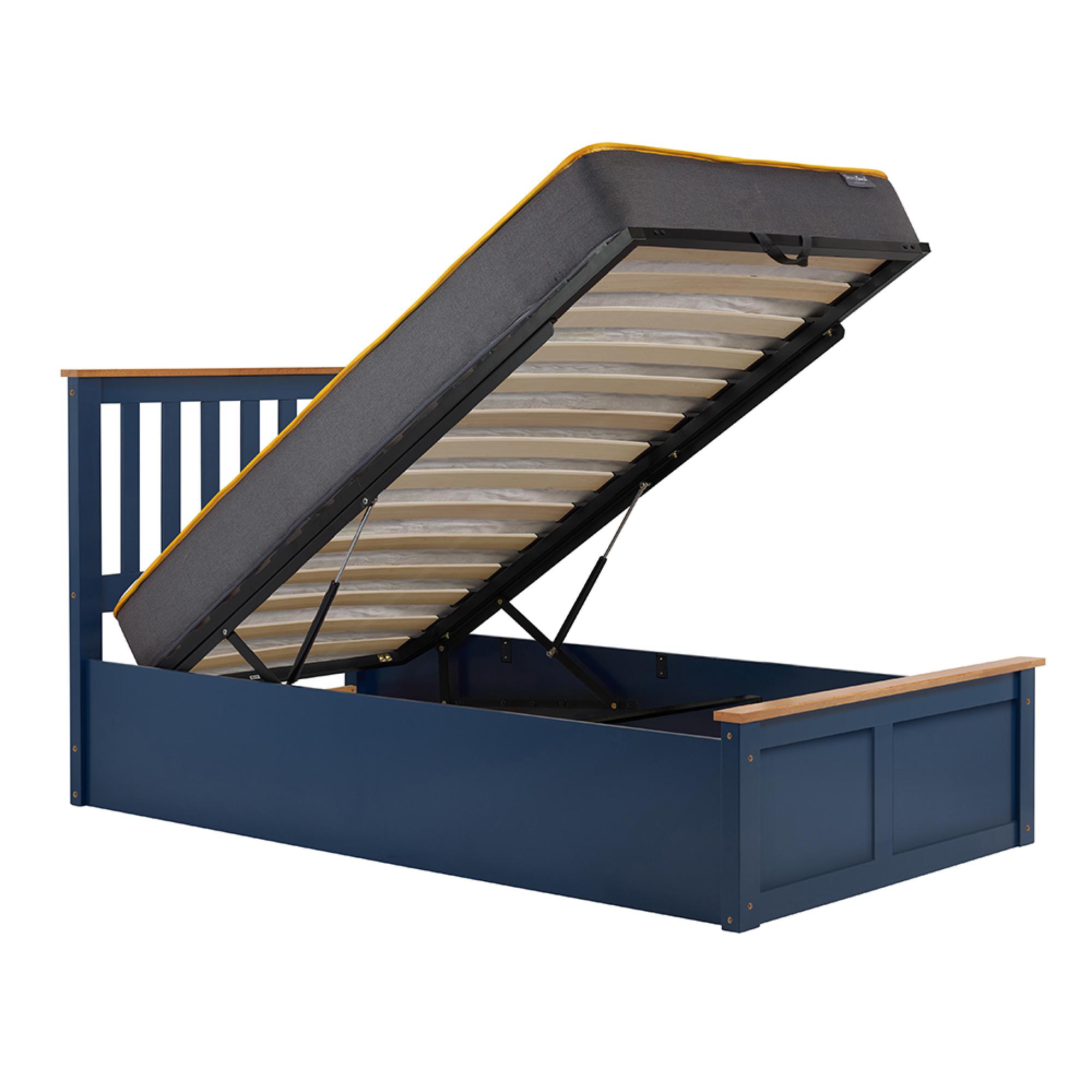 Phoenix Ottoman Storage Bed - 3ft Single - Navy Blue