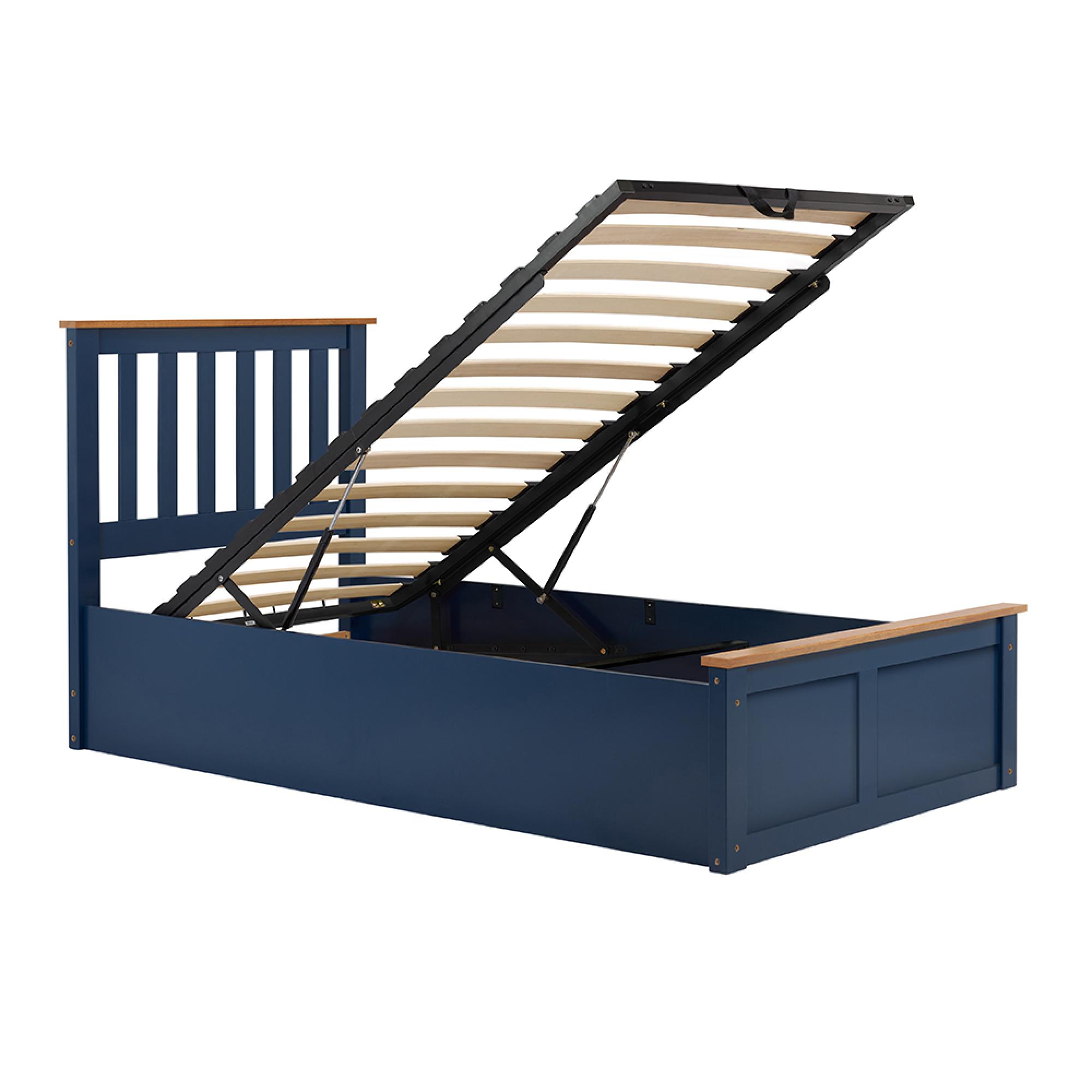 Phoenix Ottoman Storage Bed - 3ft Single - Navy Blue
