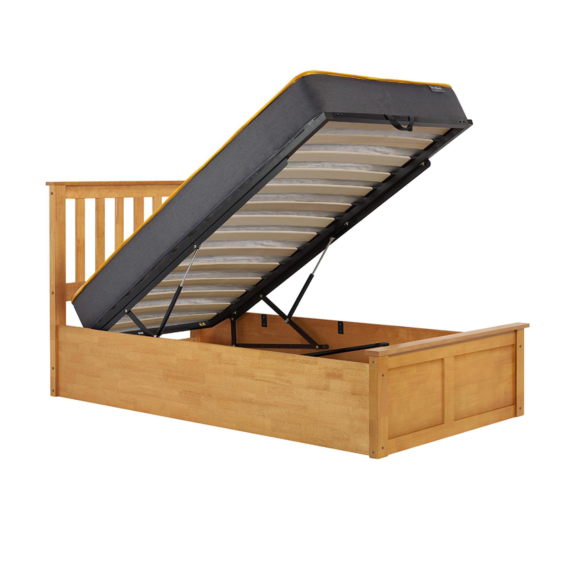 Phoenix Ottoman Storage Bed - 3ft Single - Oak