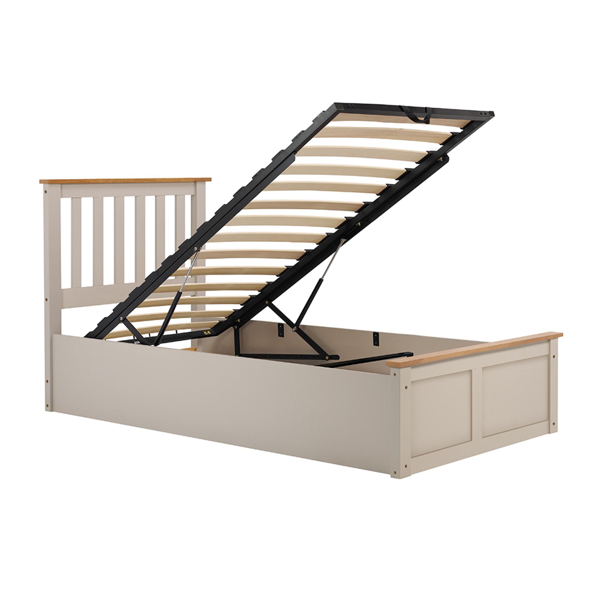 Phoenix Ottoman Storage Bed - 3ft Single - Pearl Grey