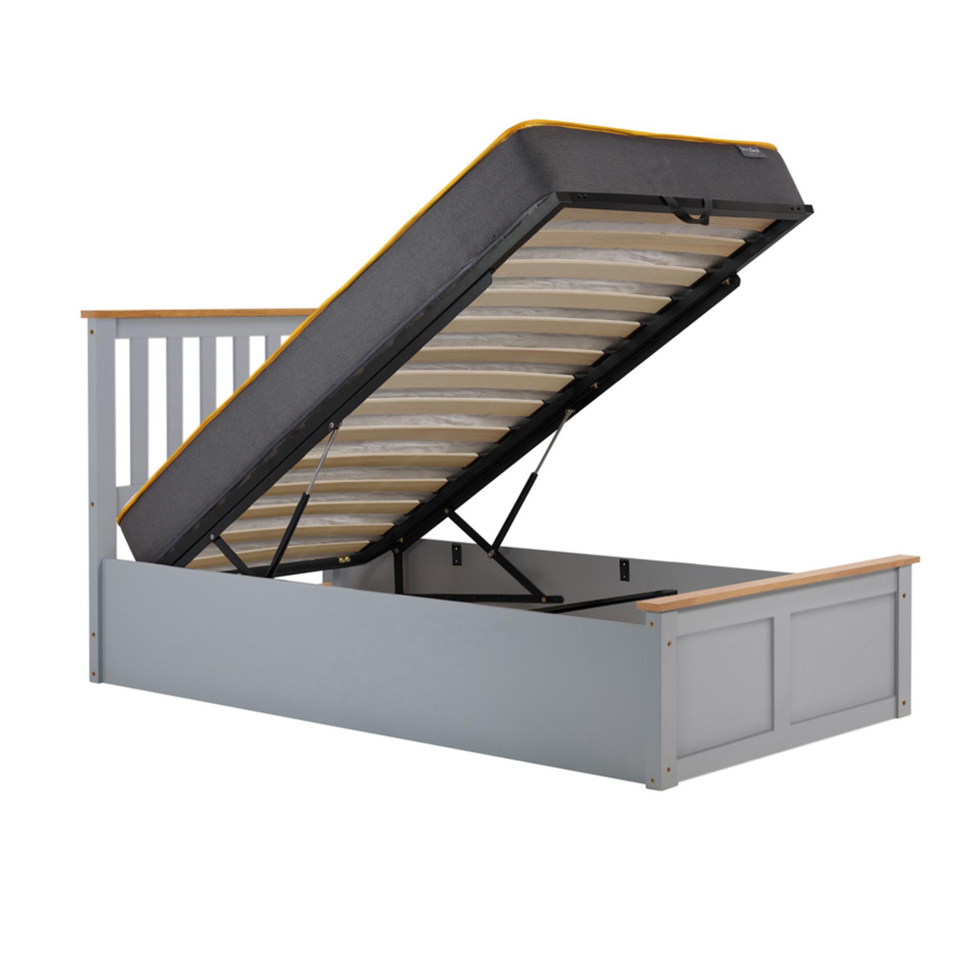 Phoenix Ottoman Storage Bed - 3ft Single - Stone Grey