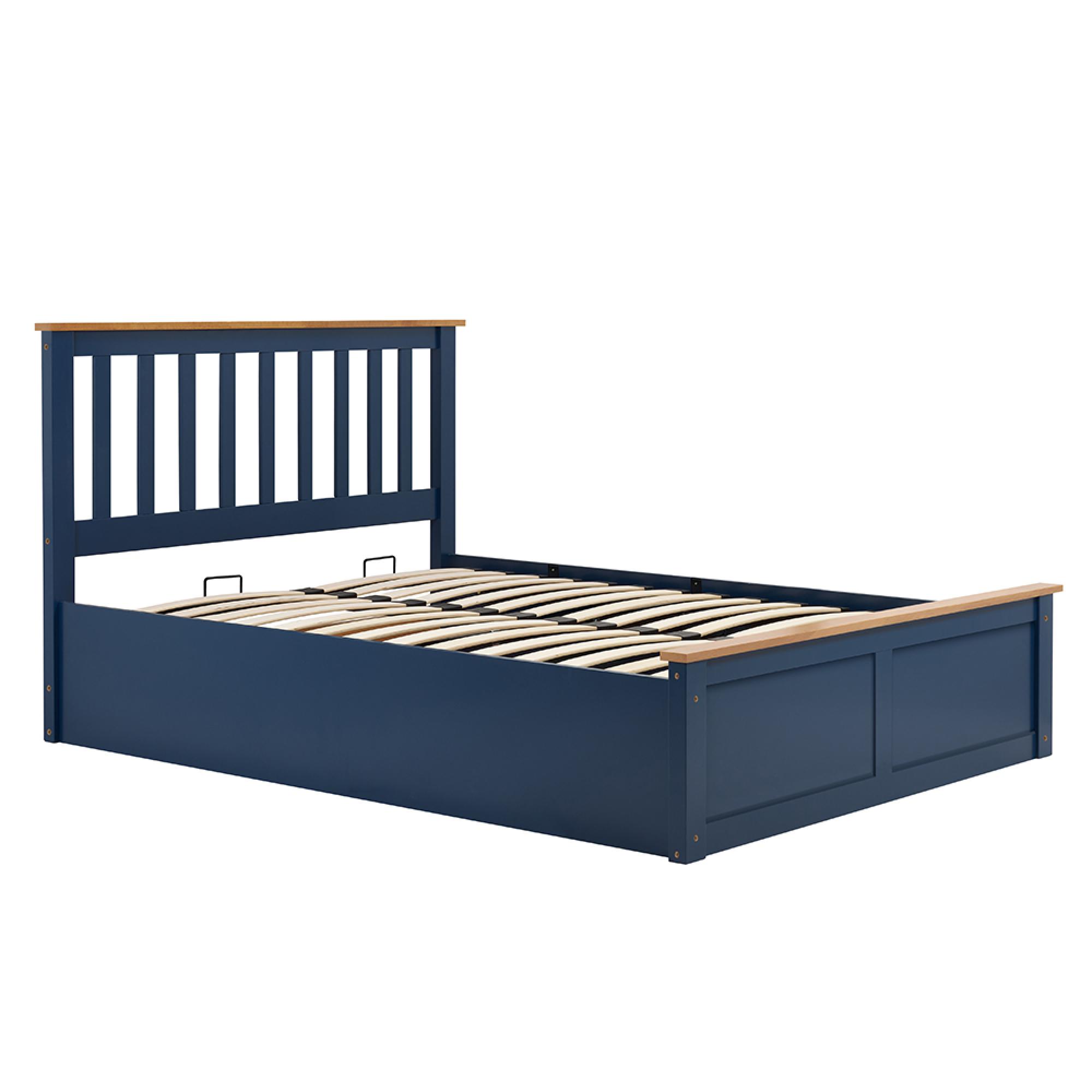 Phoenix Ottoman Storage Bed - 4ft 6in Double - Navy Blue