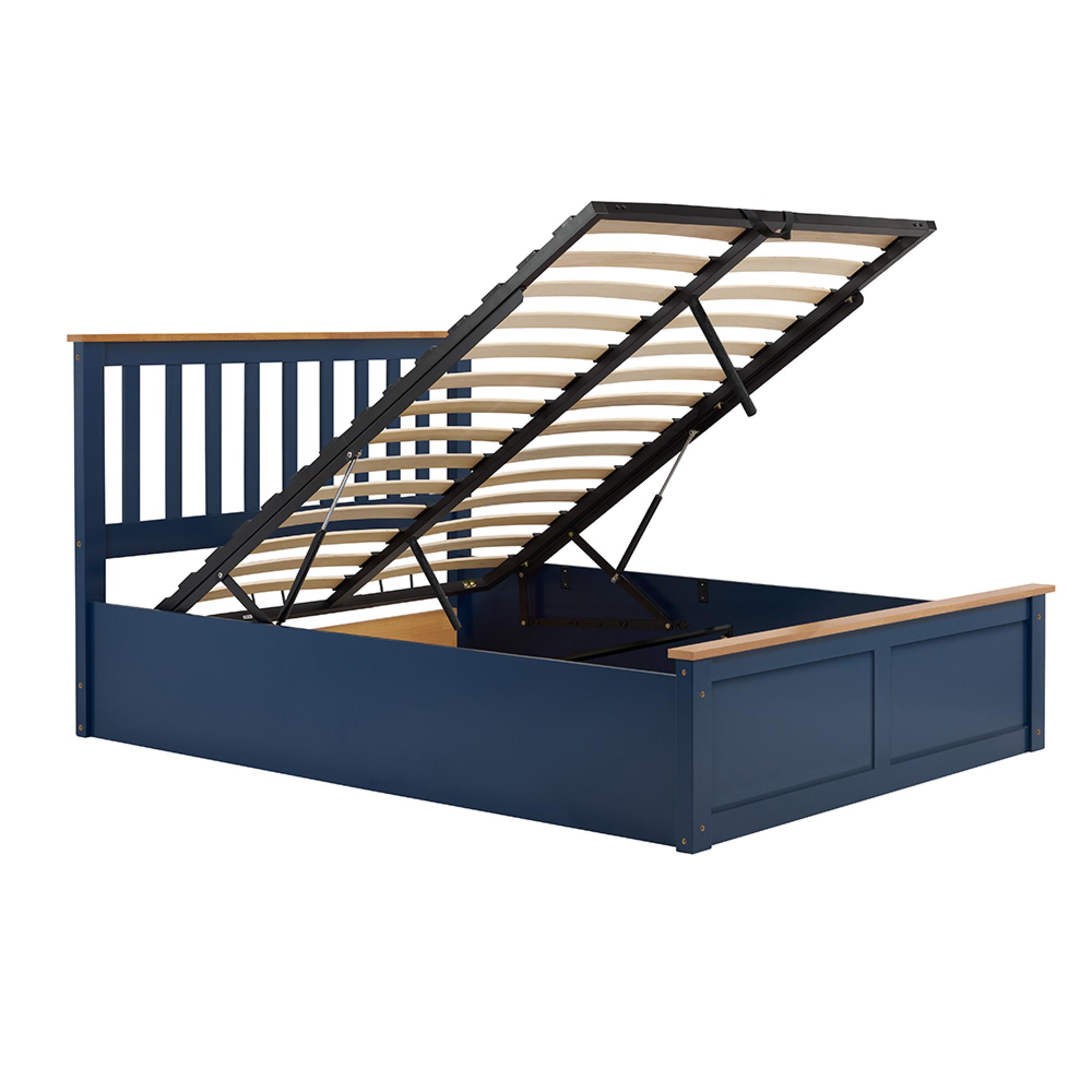 Phoenix Ottoman Storage Bed - 4ft 6in Double - Navy Blue