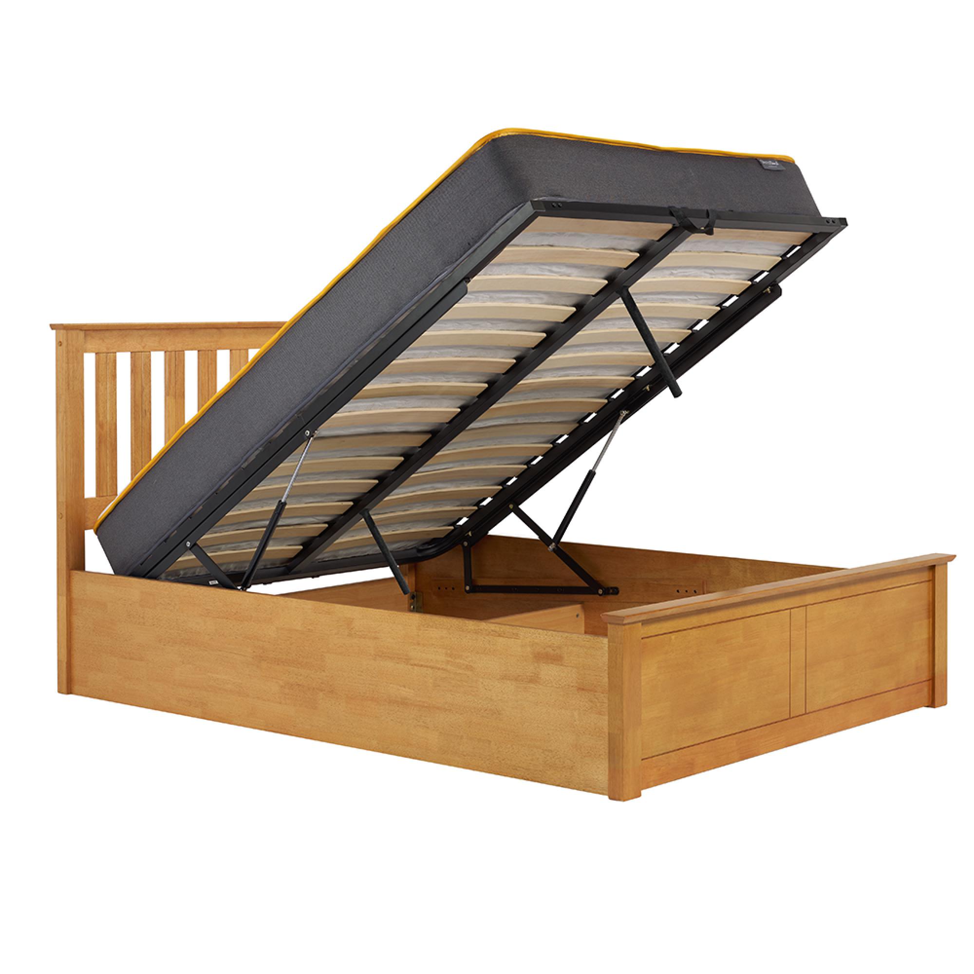 Phoenix Ottoman Storage Bed - 4ft 6in Double - Oak