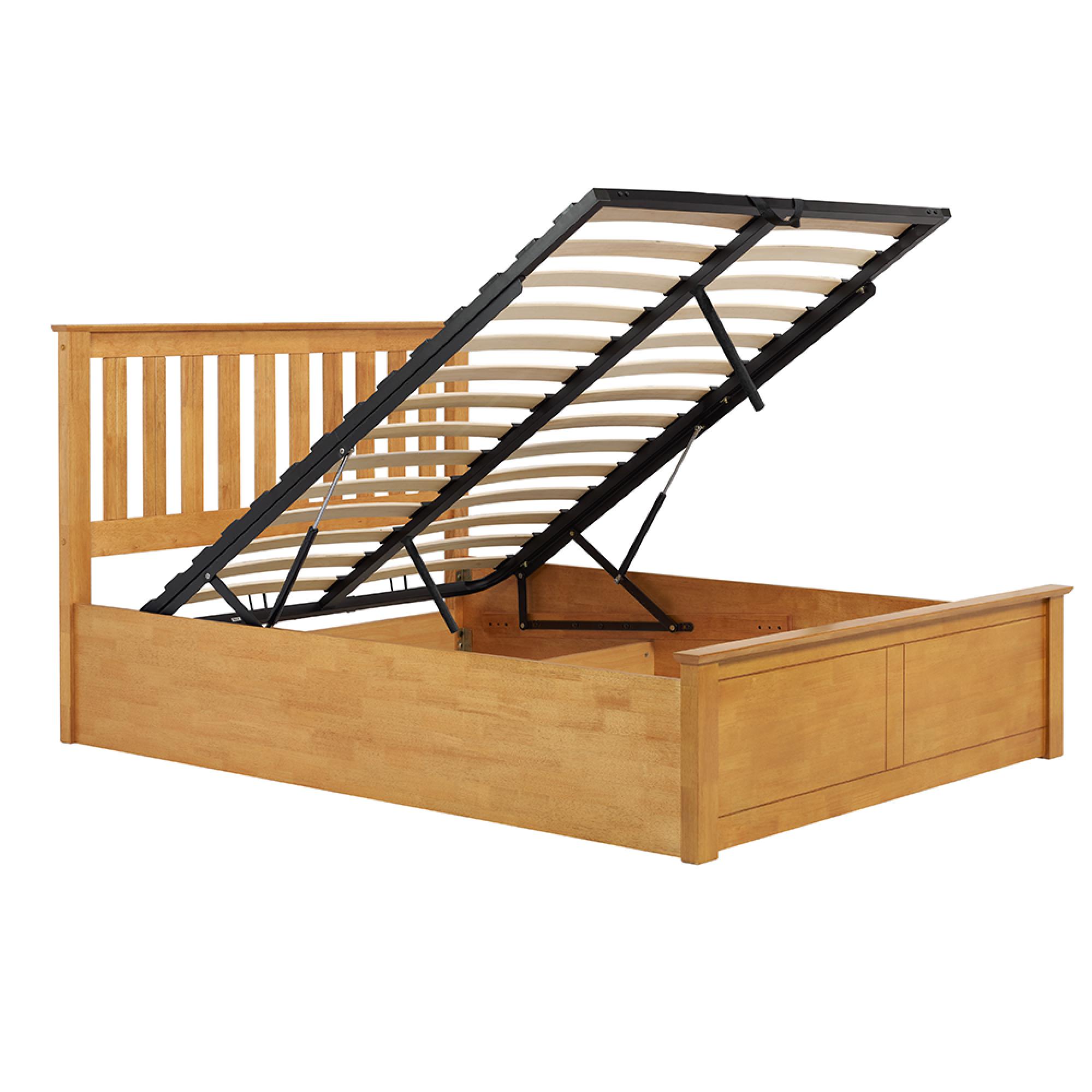 Phoenix Ottoman Storage Bed - 4ft 6in Double - Oak