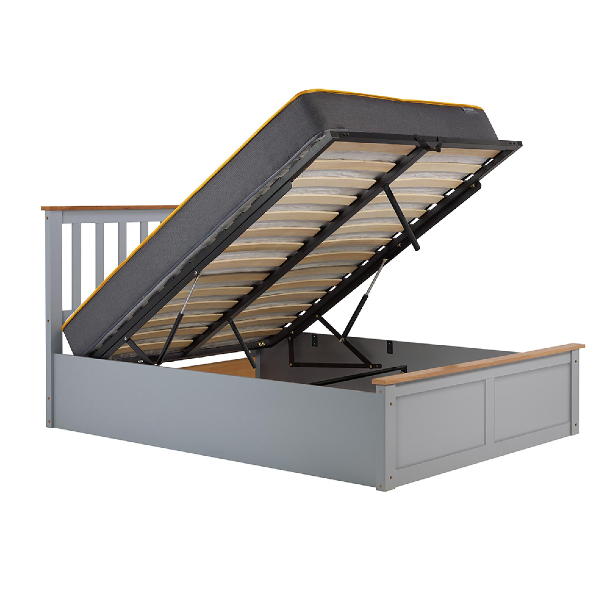 Phoenix Ottoman Storage Bed - 4ft 6in Double - Stone Grey