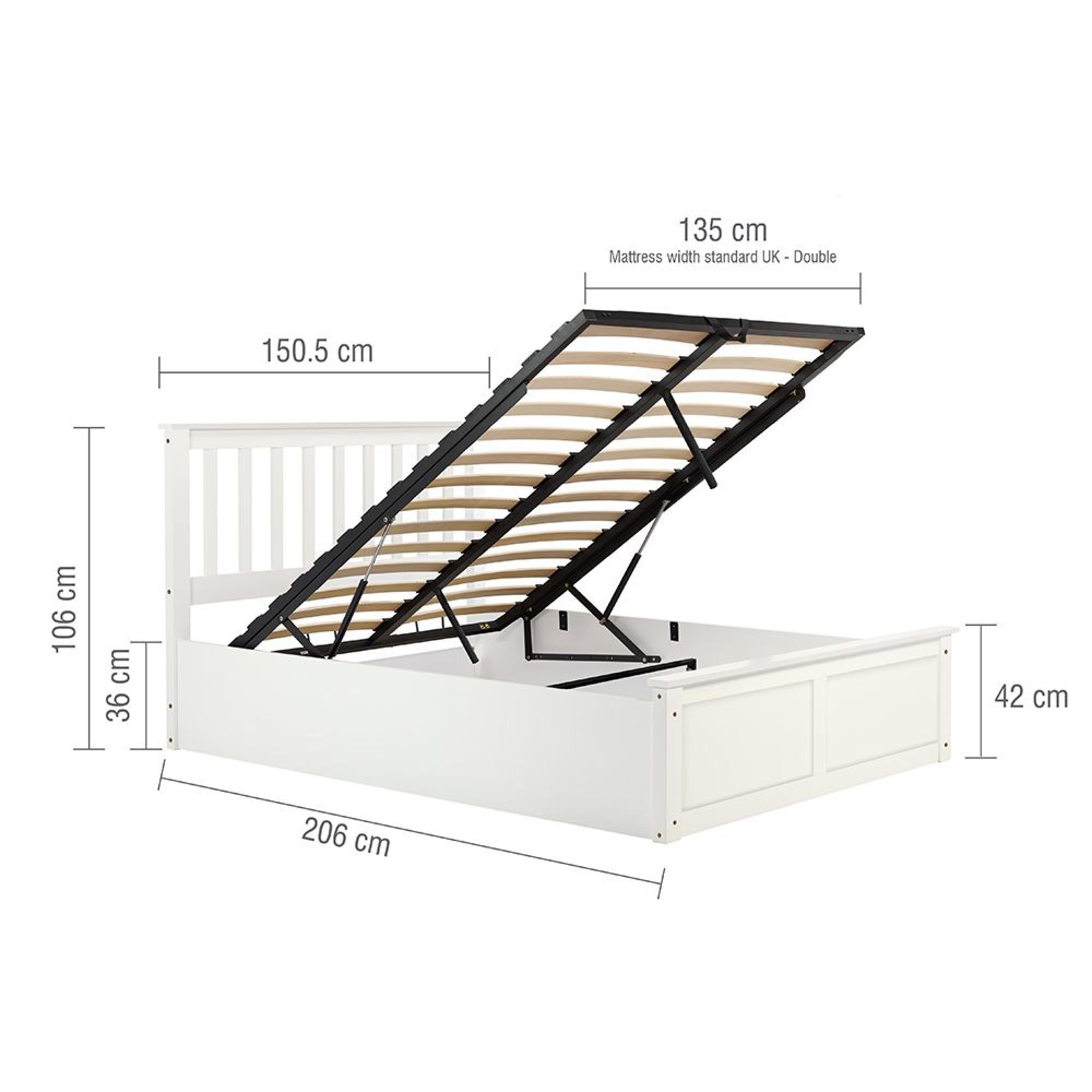 Phoenix Ottoman Storage Bed - 4ft 6in Double - White