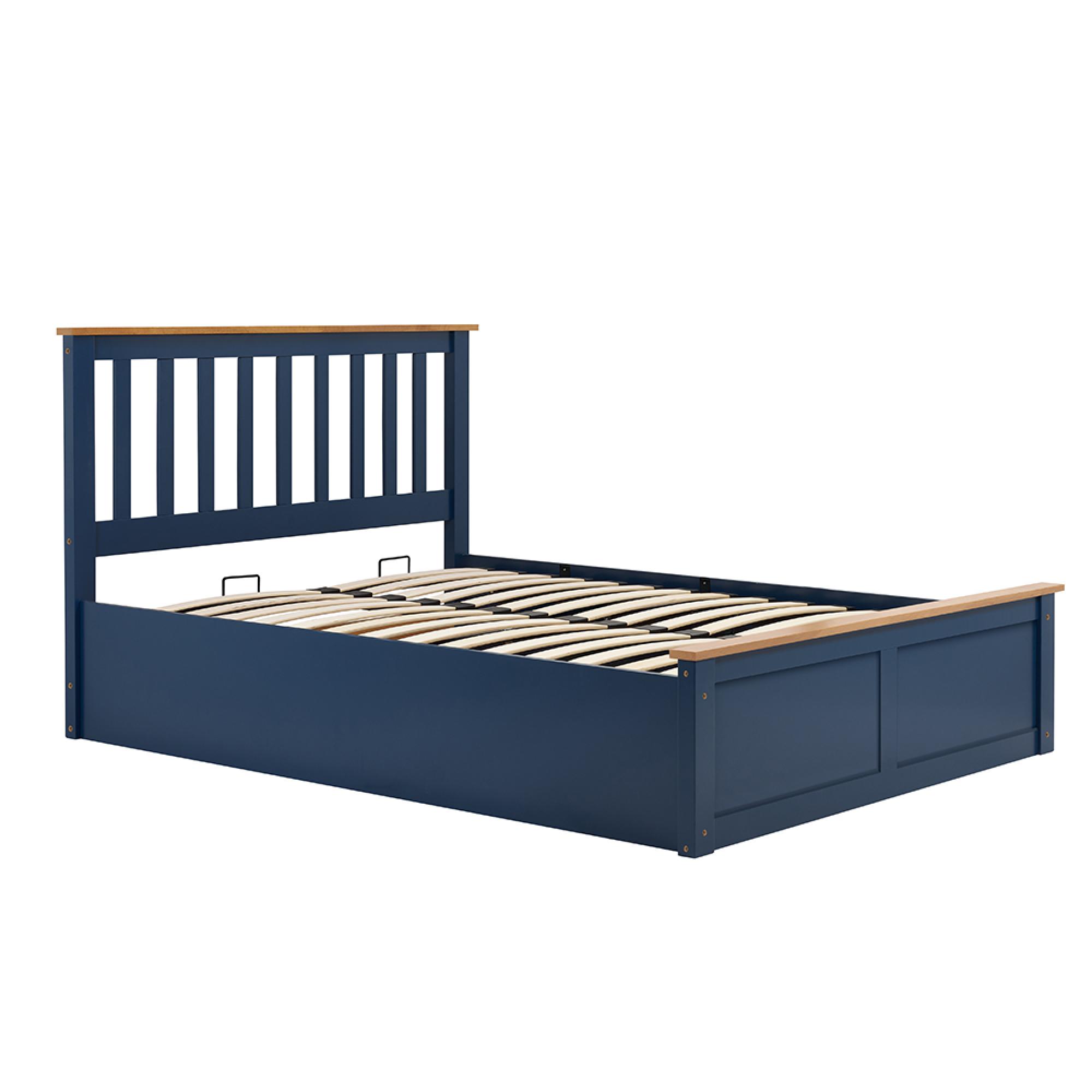 Phoenix Ottoman Storage Bed - 4ft Small Double - Navy Blue