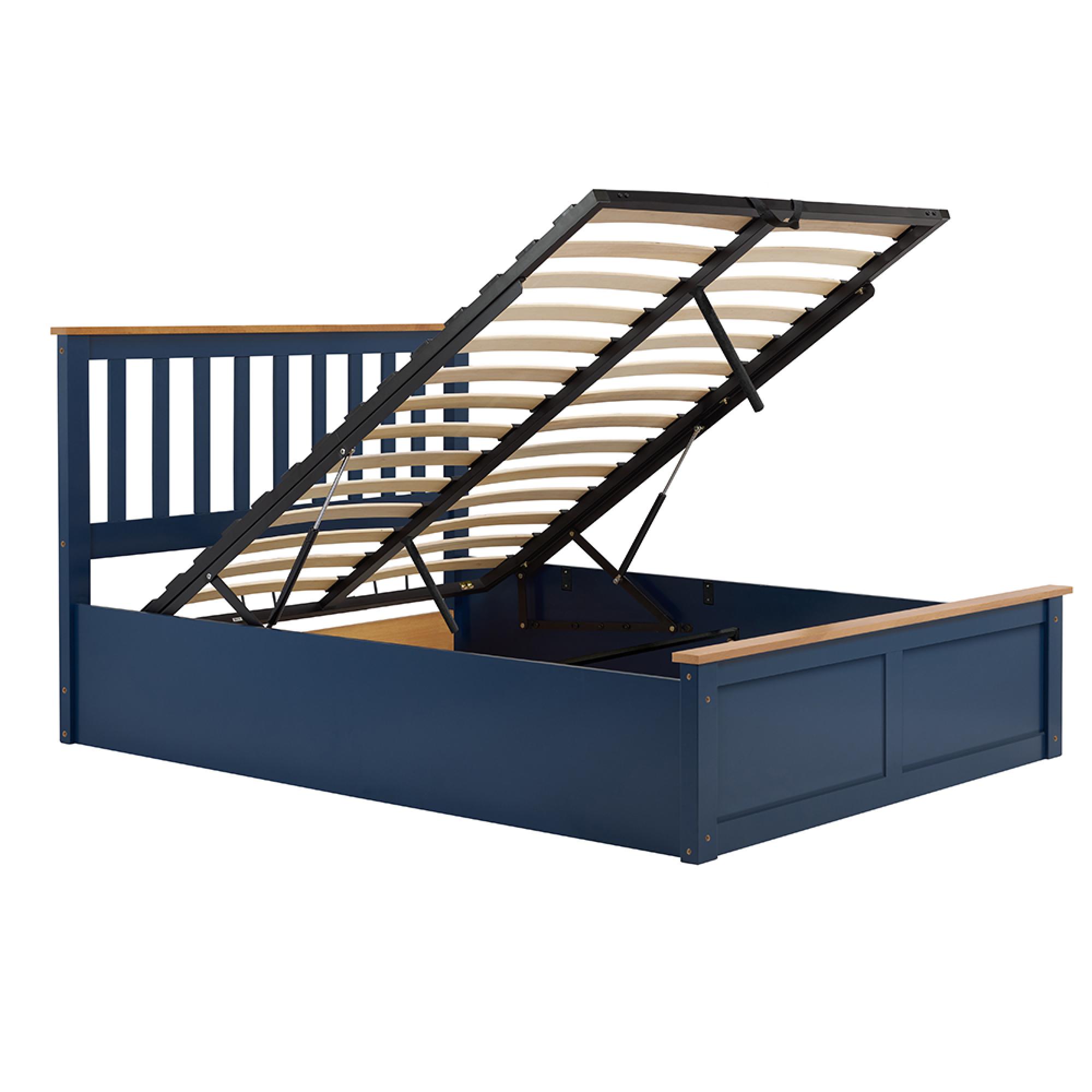 Phoenix Ottoman Storage Bed - 4ft Small Double - Navy Blue