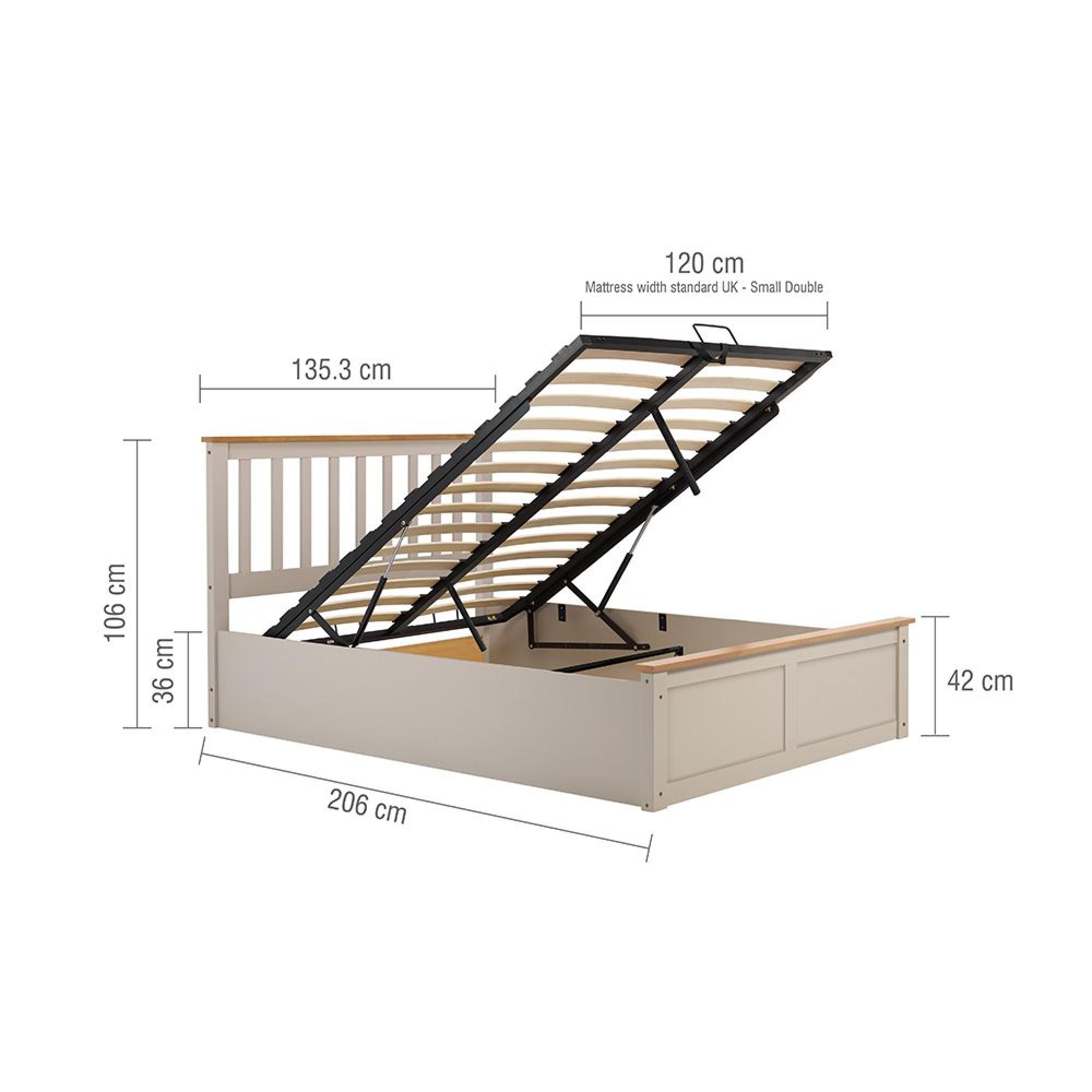 Phoenix Ottoman Storage Bed - 4ft Small Double - Oak