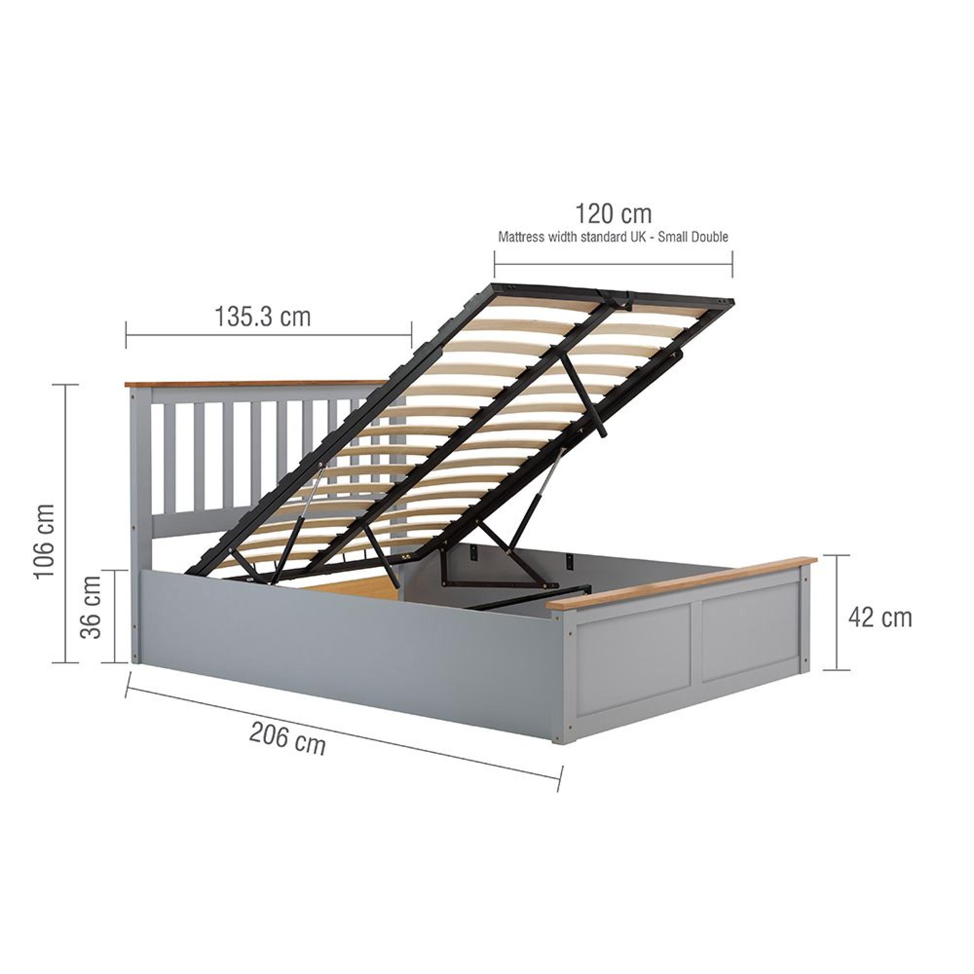 Phoenix Ottoman Storage Bed - 4ft Small Double - Pearl Grey