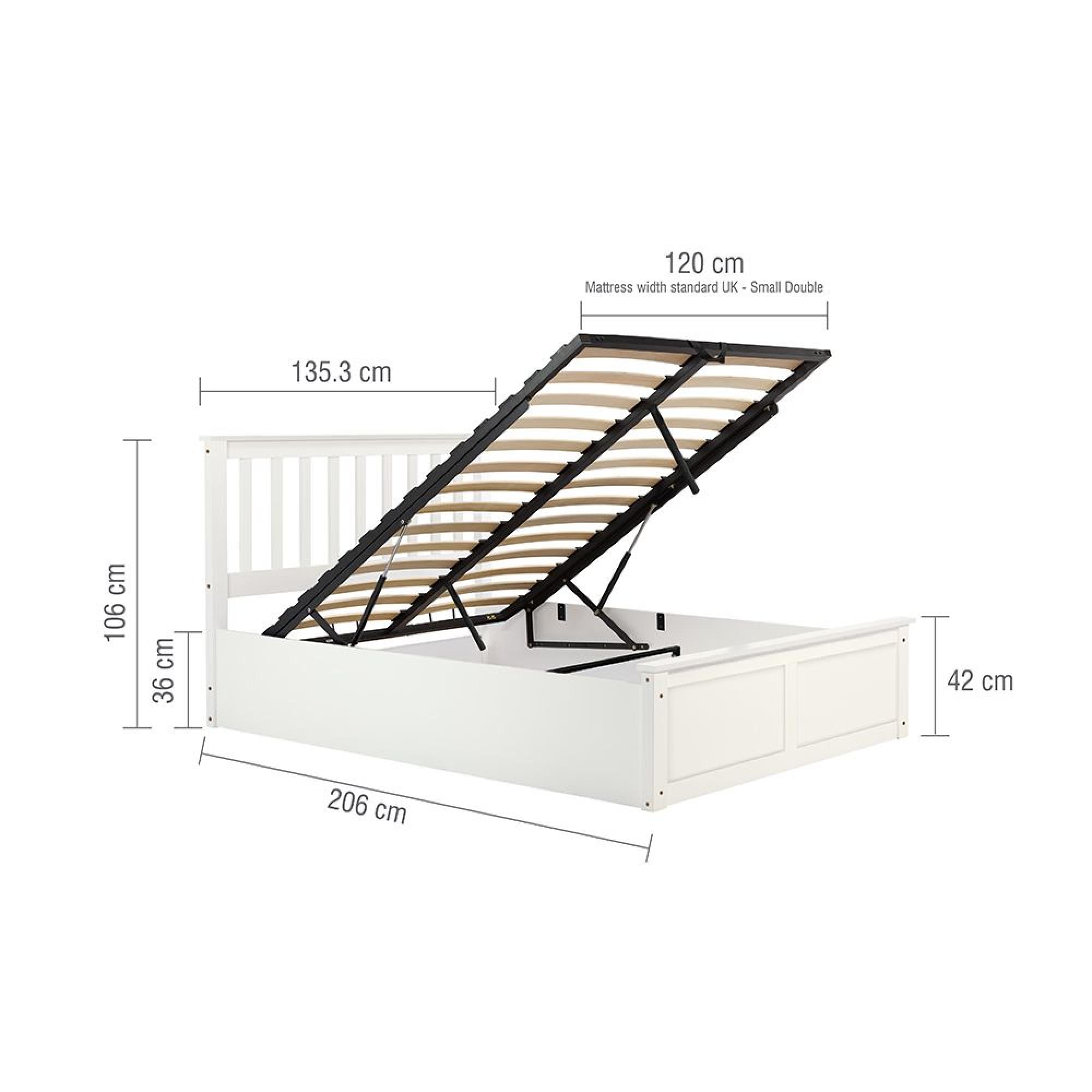 Phoenix Ottoman Storage Bed - 4ft Small Double - Stone Grey