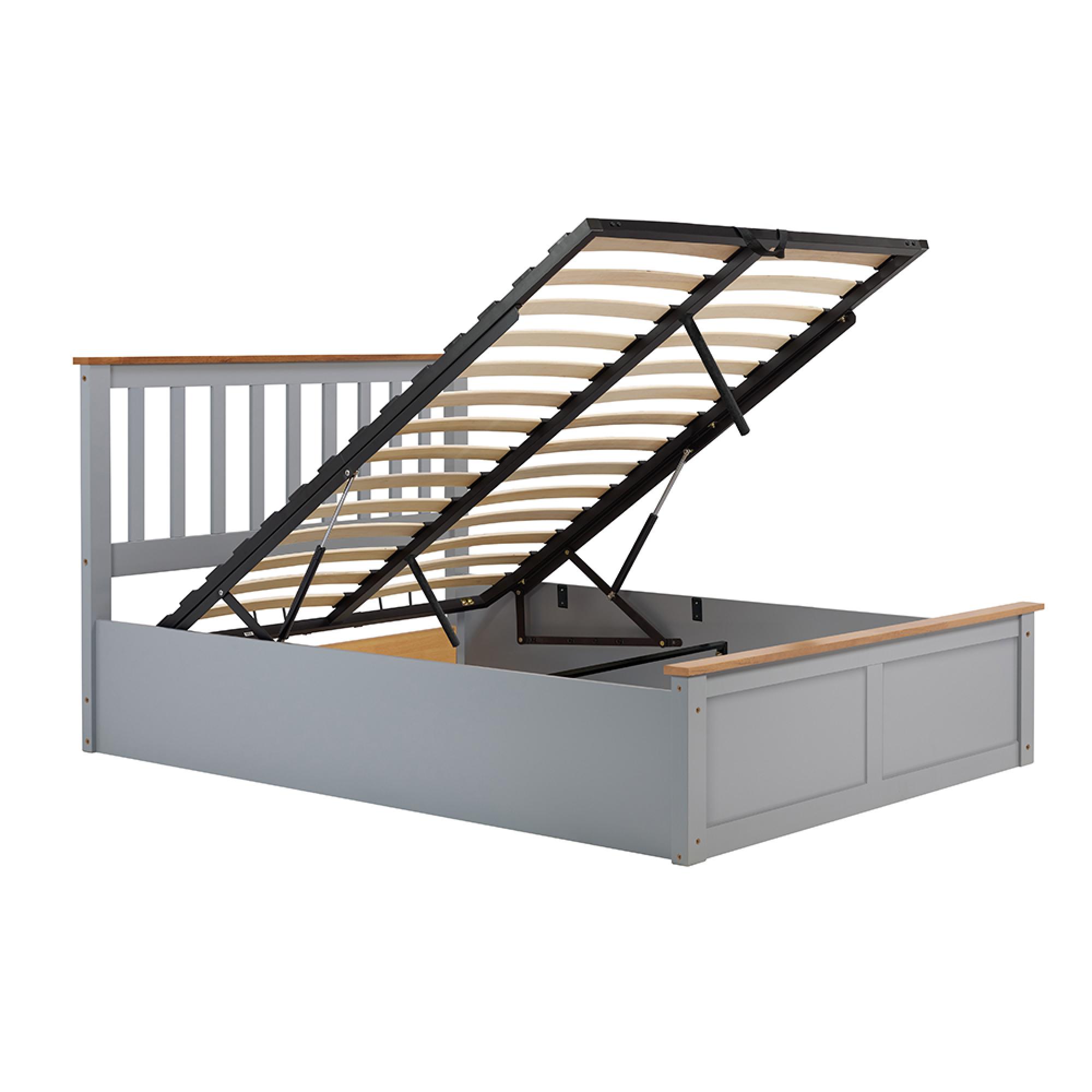 Phoenix Ottoman Storage Bed - 5ft King Size - Stone Grey
