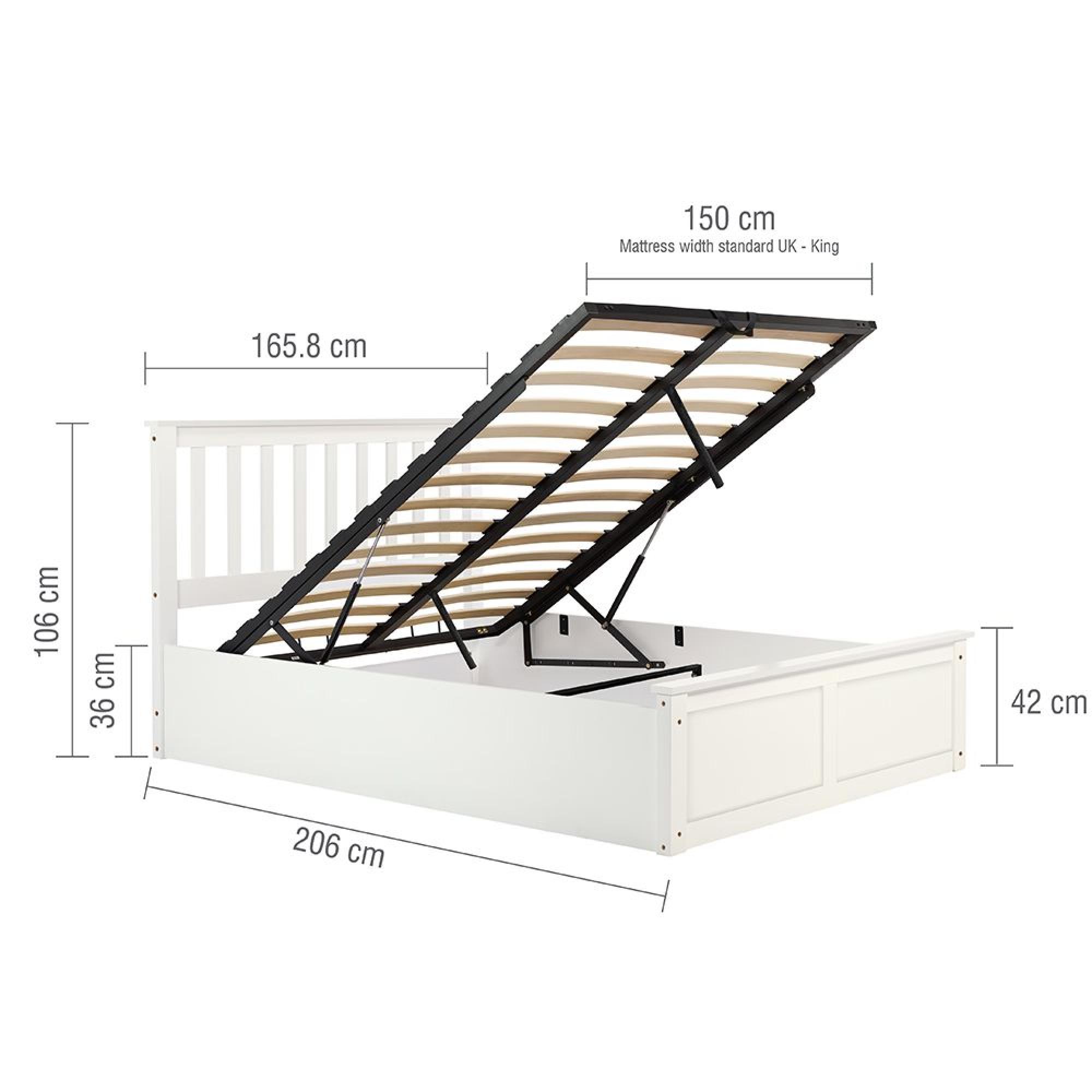 Phoenix Ottoman Storage Bed - 5ft King Size - White