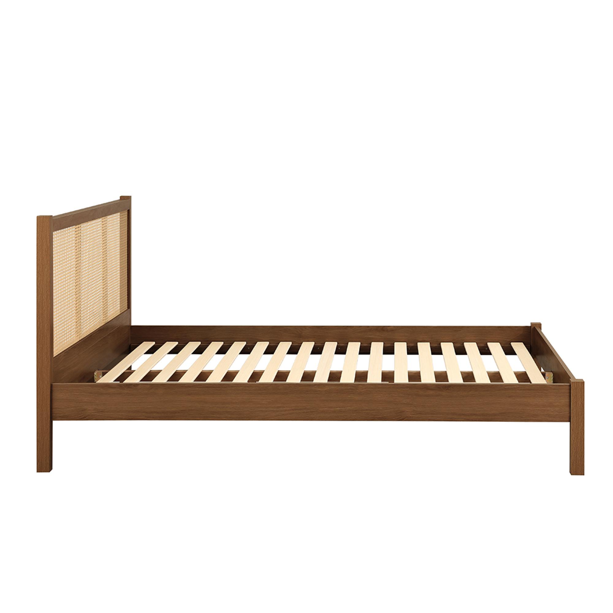 Croxley Bed - Walnut and Rattan - Sizes Available