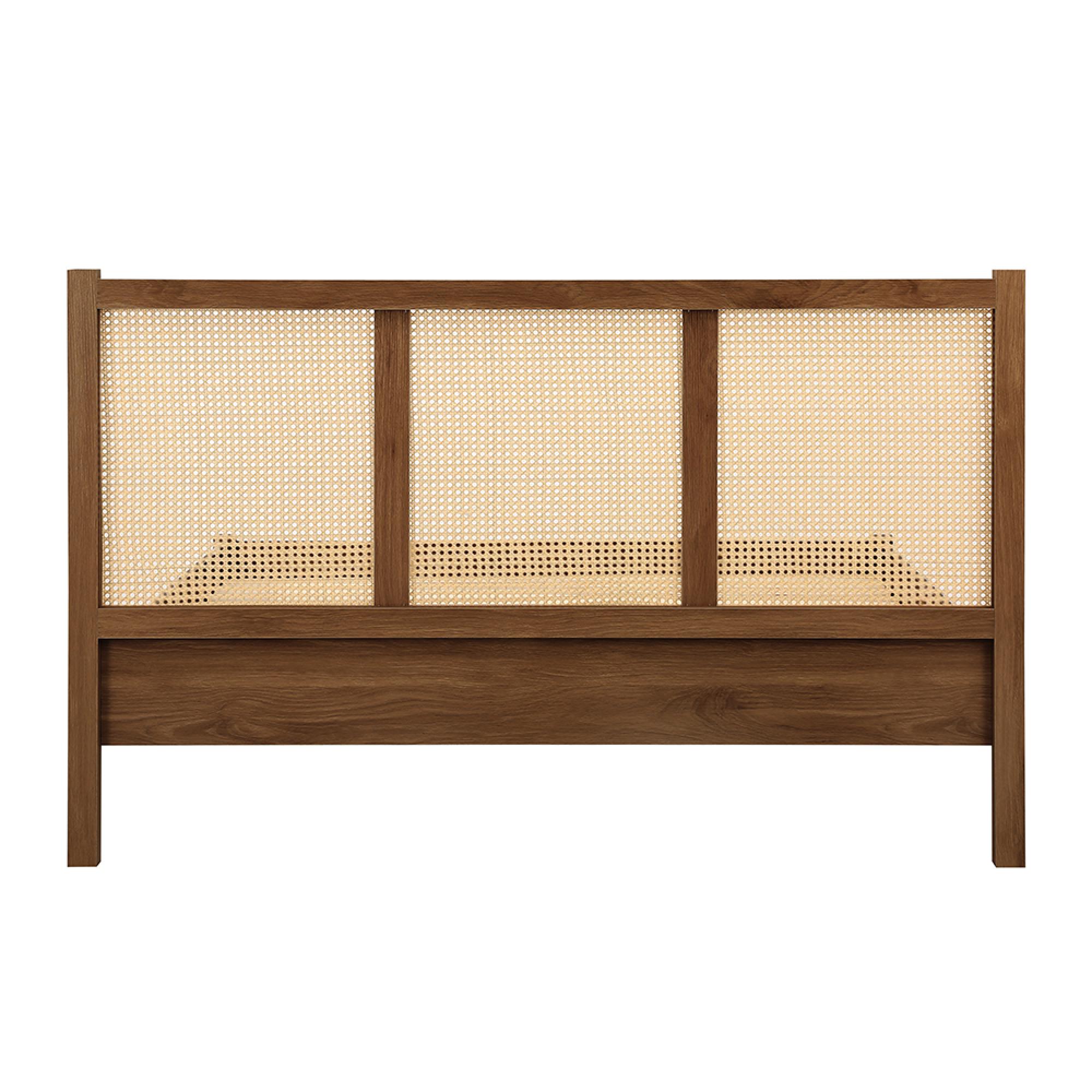 Croxley Bed - Walnut and Rattan - Sizes Available