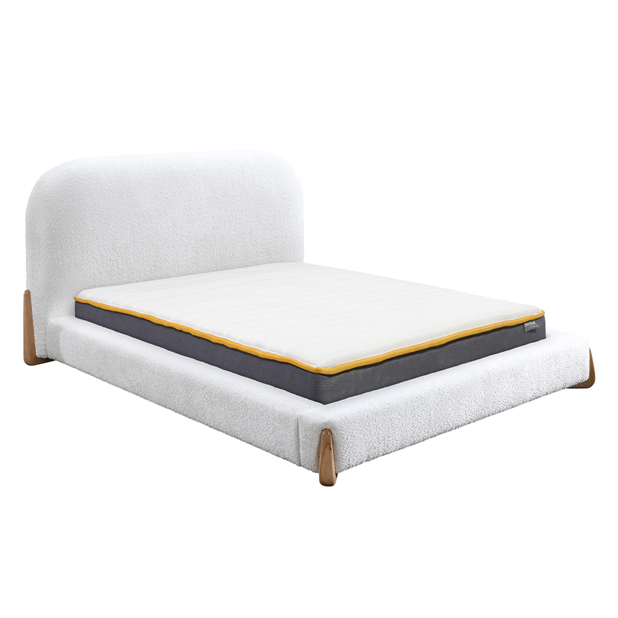 Amalfi Bed - White Fabric - Sizes Available