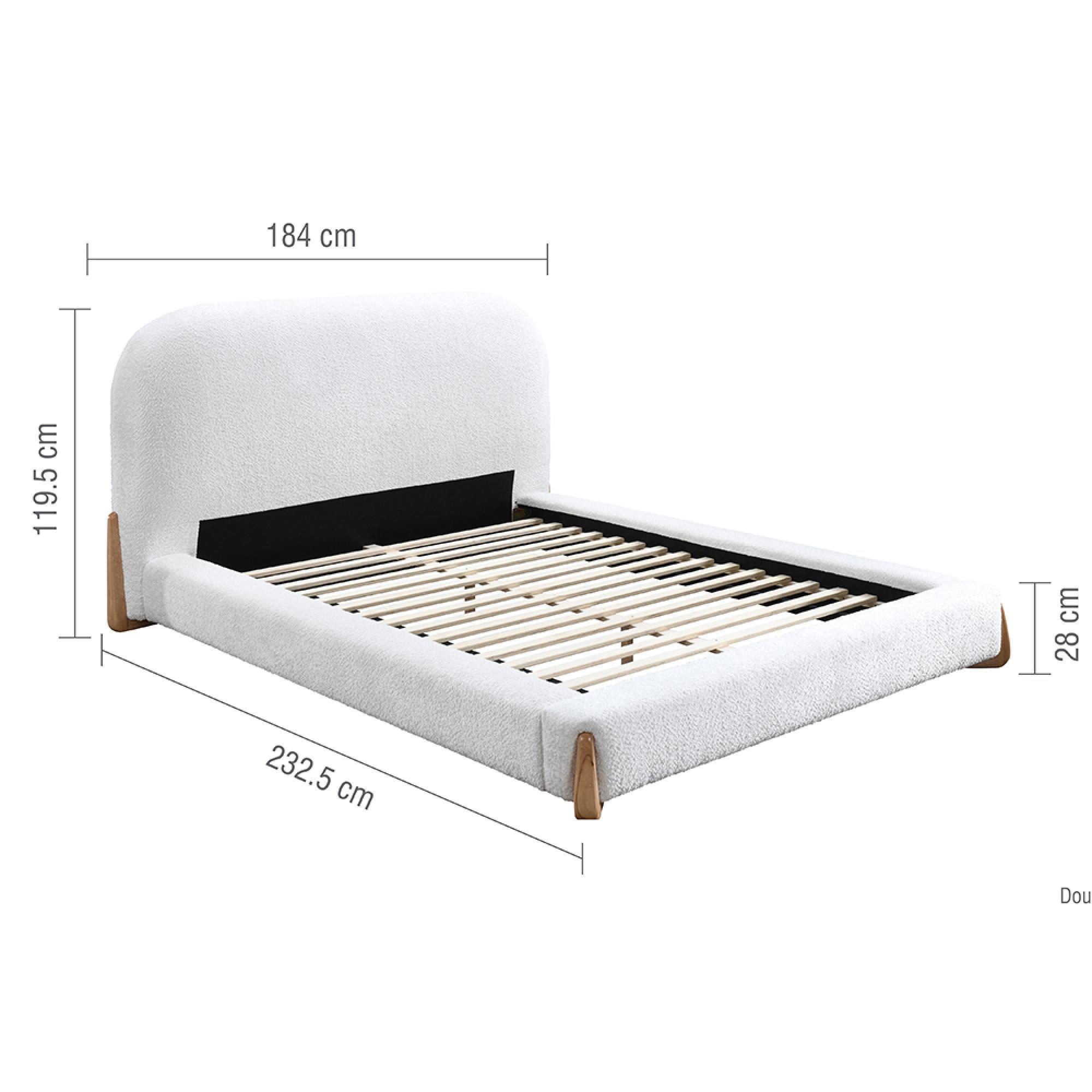 Amalfi Bed - White Fabric - Sizes Available