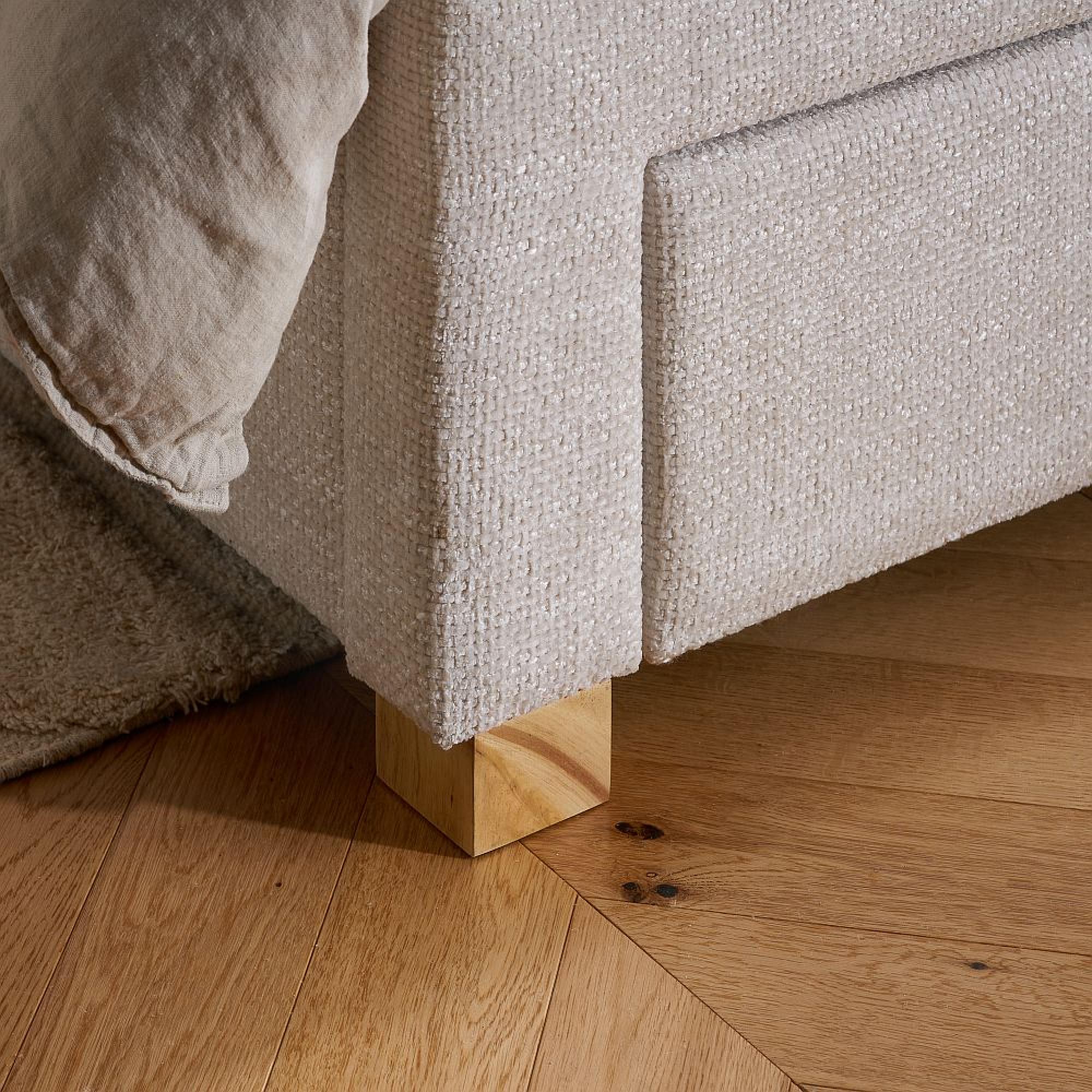 Arabella Bed - Grey Velvet Fabric - Sizes Available