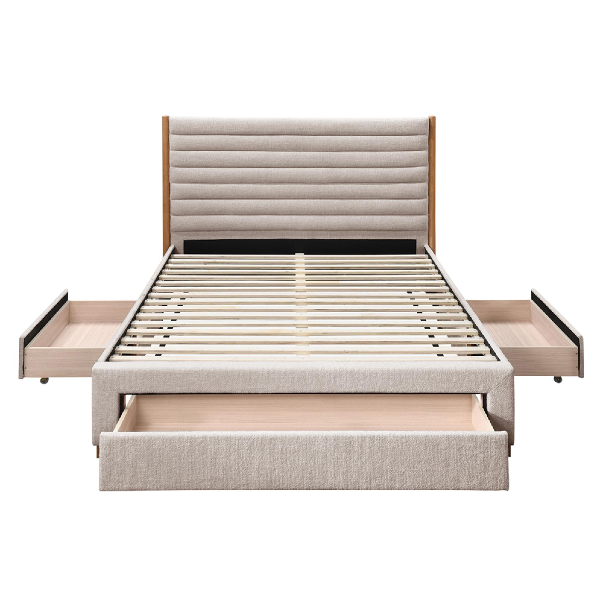 Arabella Bed - Grey Velvet Fabric - Sizes Available