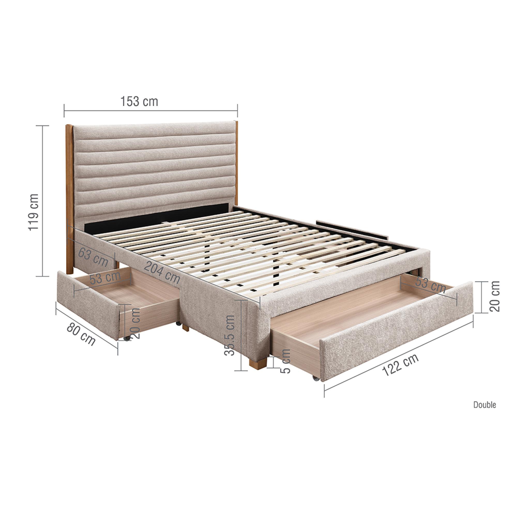 Arabella Bed - Grey Velvet Fabric - Sizes Available