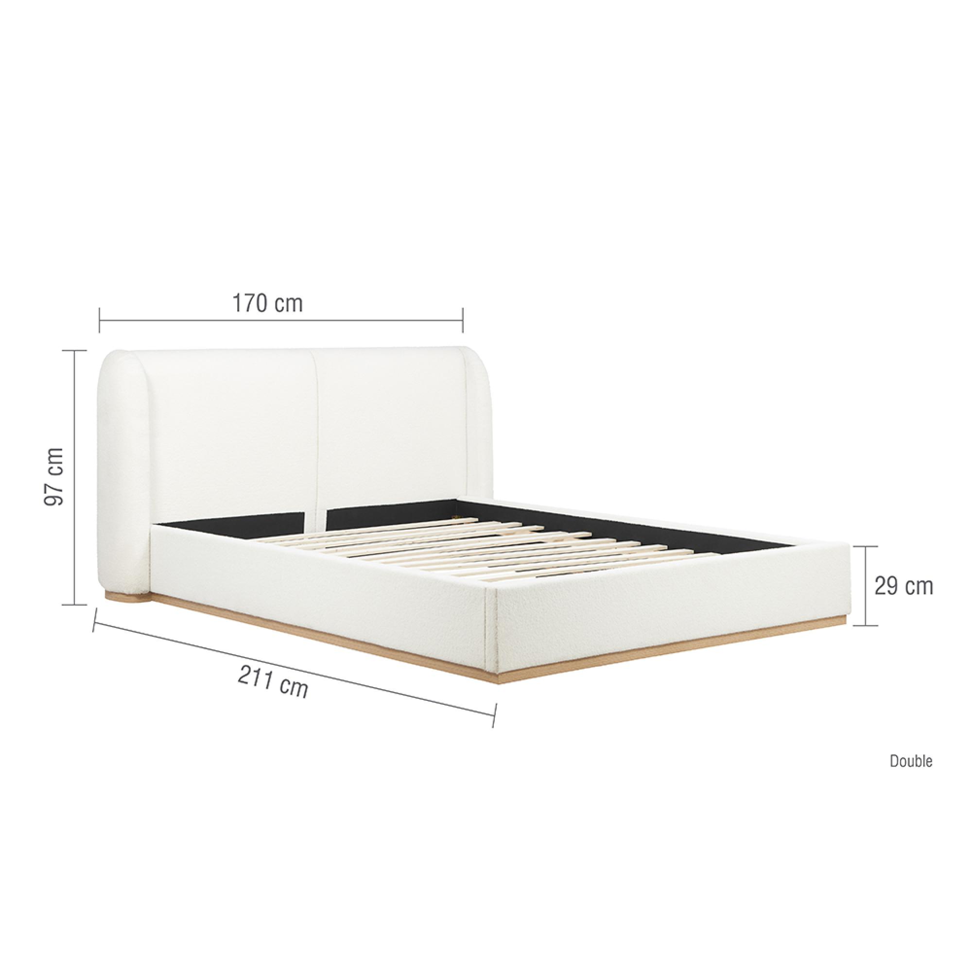 Eden Bed - White Fabric - Sizes Available