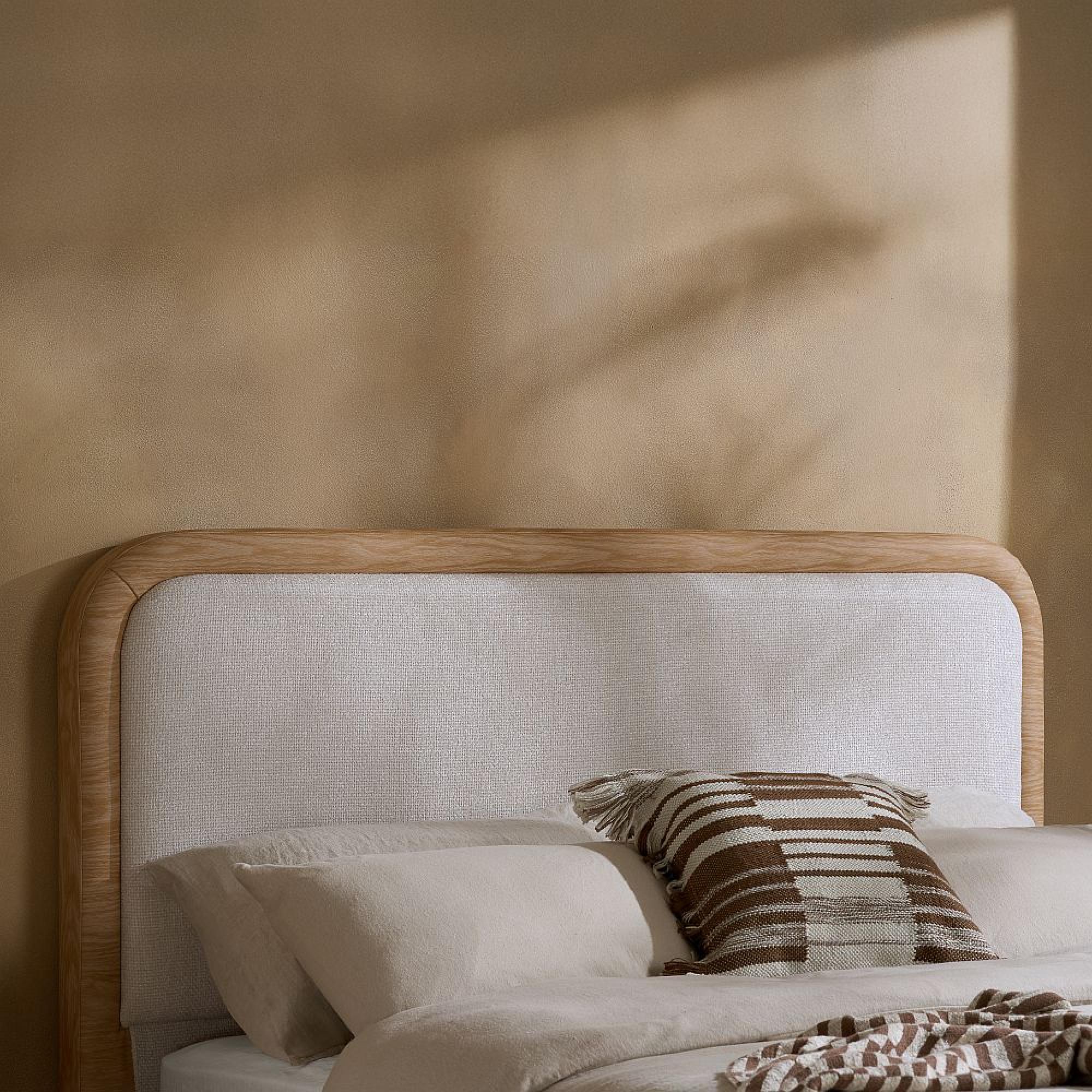 Girona Bed - White Fabric - Sizes Available