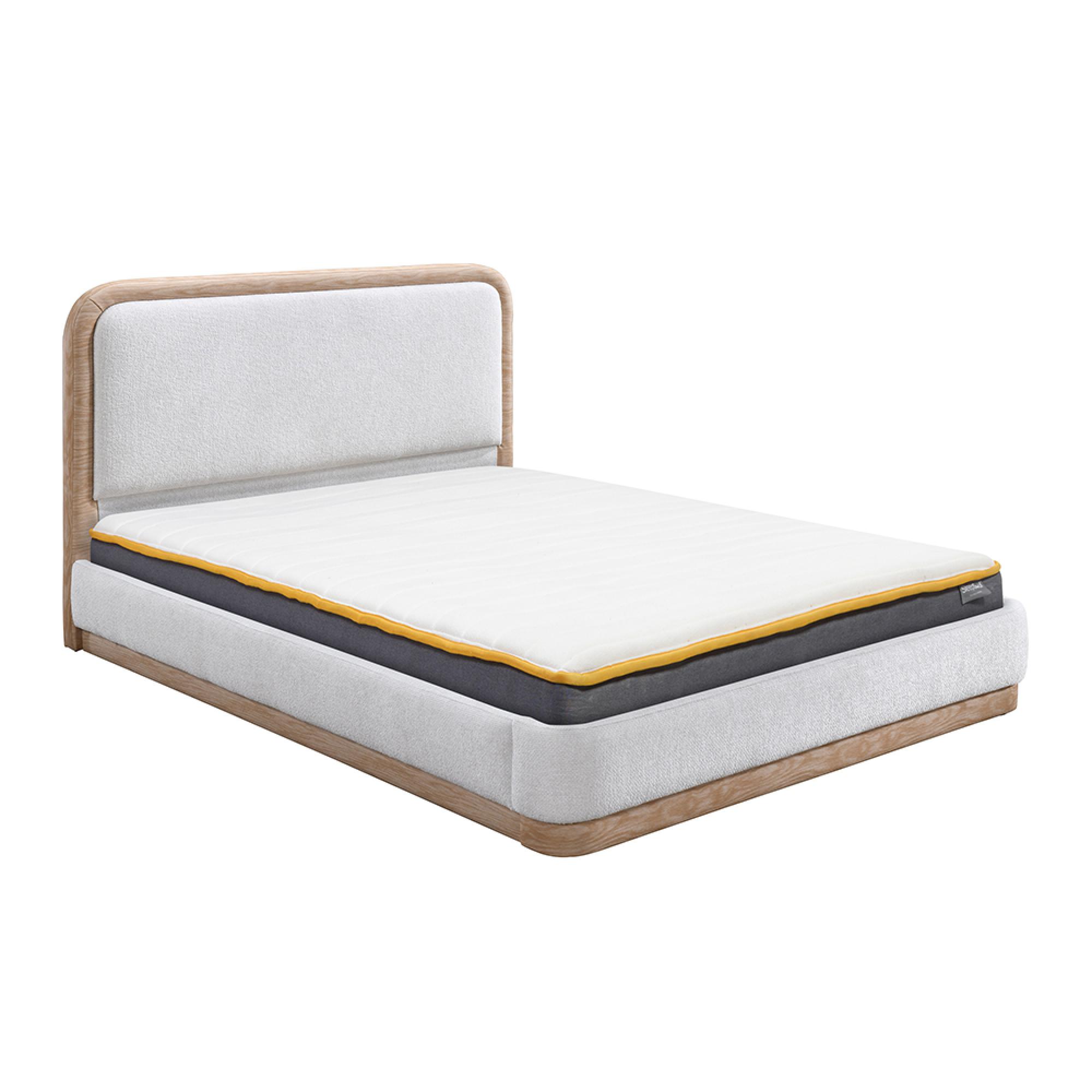 Girona Bed - White Fabric - Sizes Available