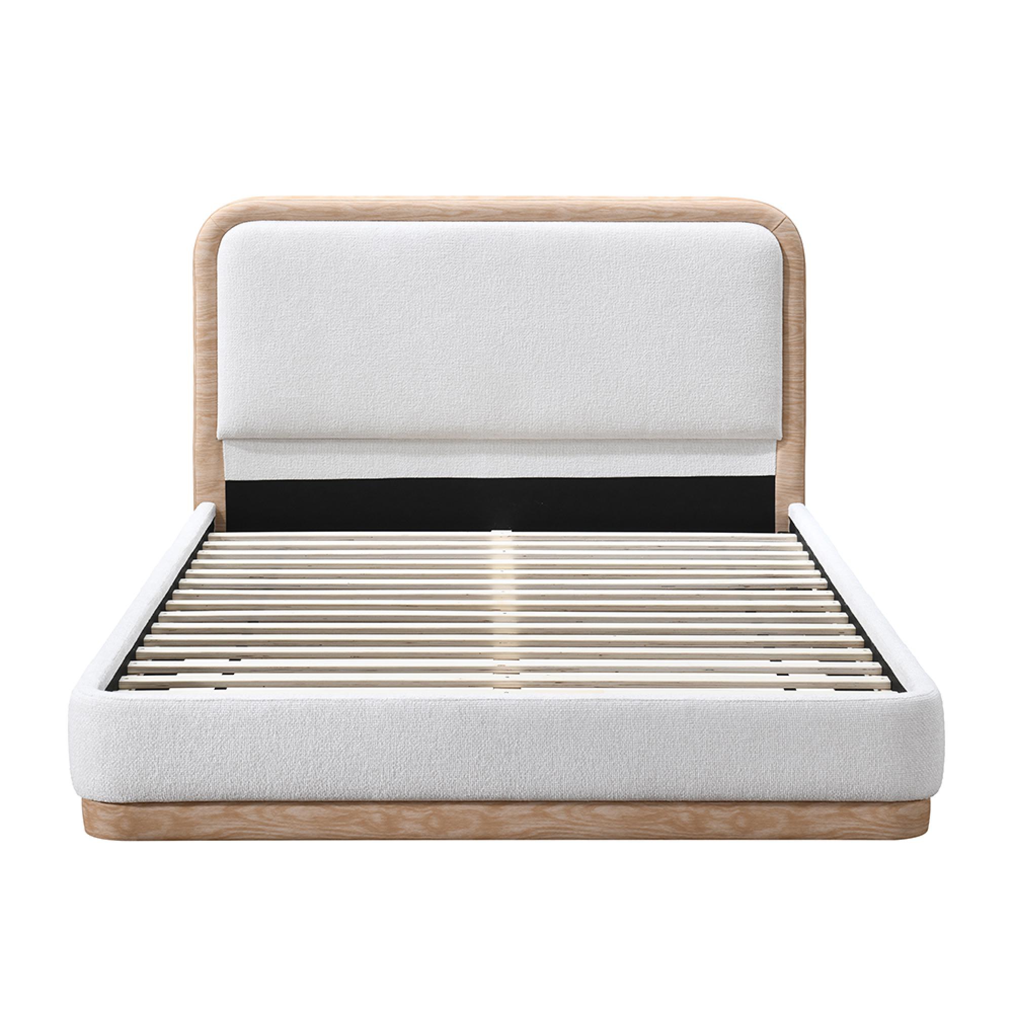 Girona Bed - White Fabric - Sizes Available